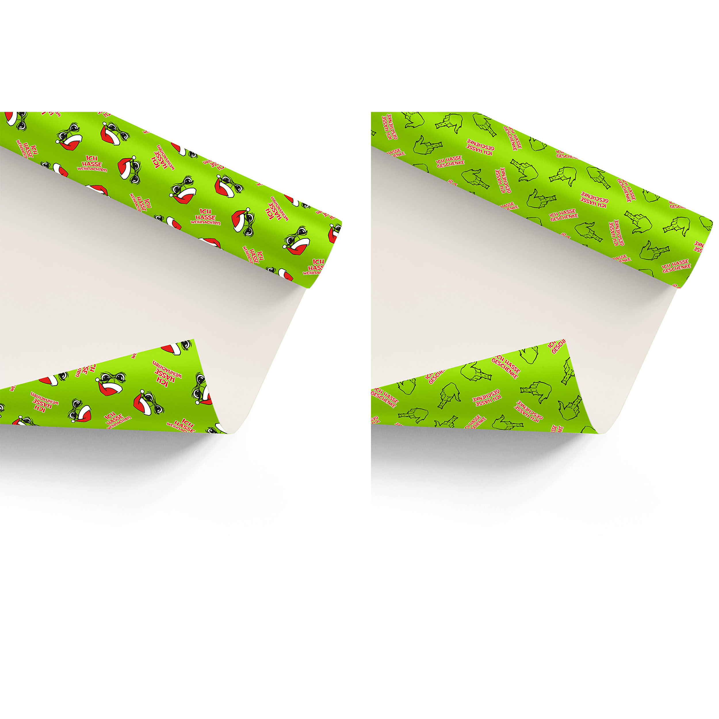 4 x Rollen Geschenkpapier "Festtags-Muffel" zwei Design sortiert