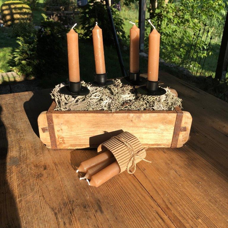 4 x Kerzenhalter aus Metall mit Pick für Adventskranz