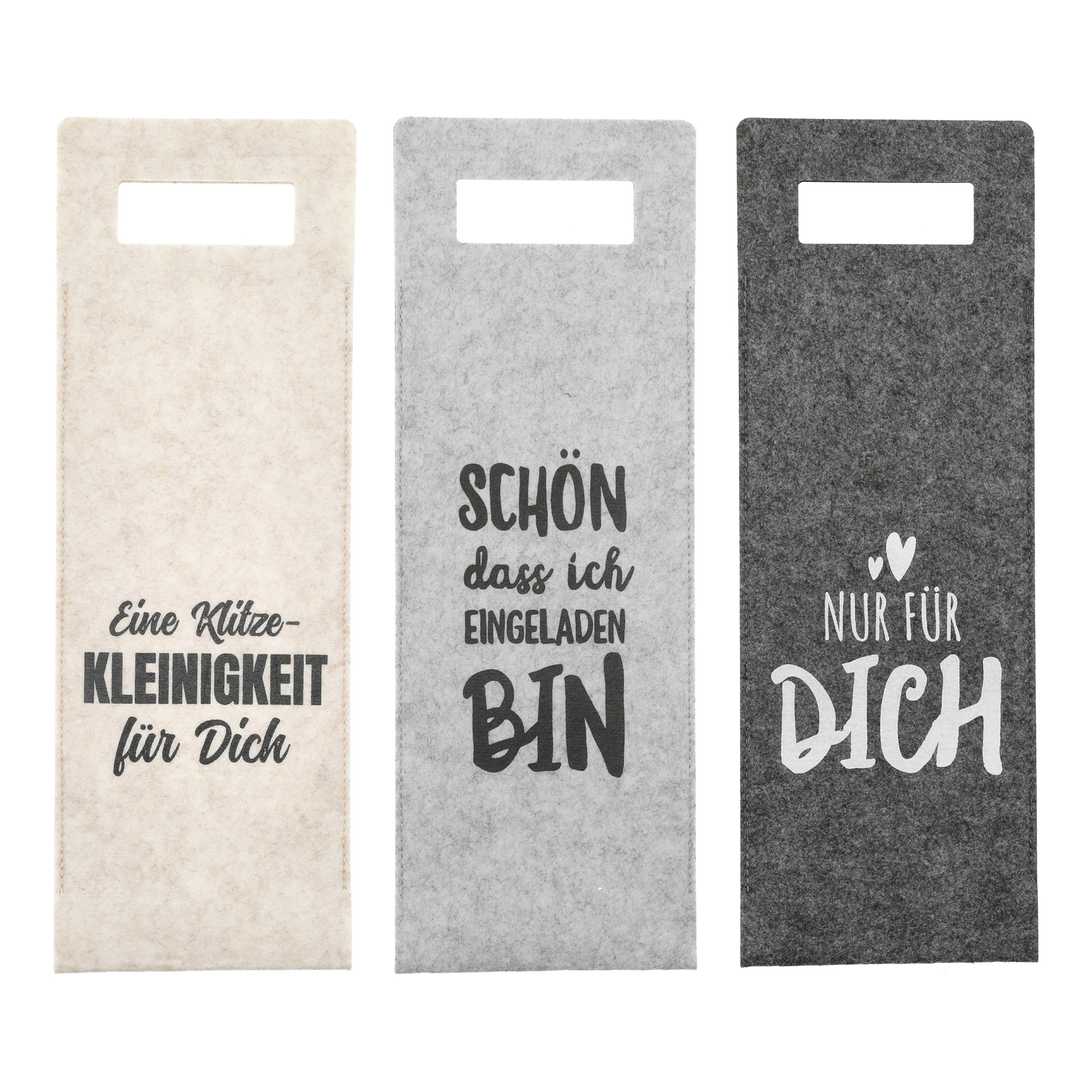 Flaschentaschen aus Filz H 41 cm