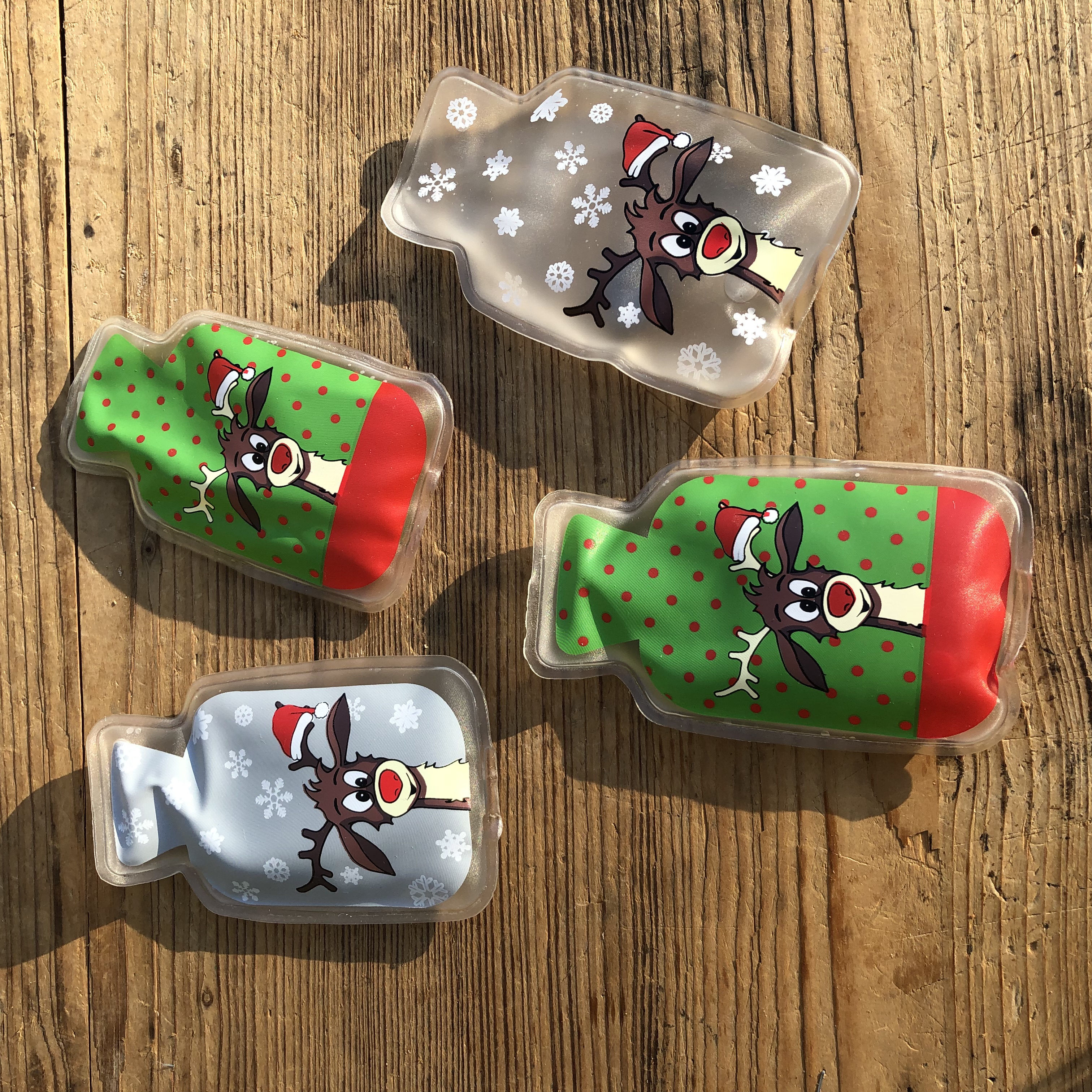 4 x Taschenwärmer Didi mit süßem Rentier Motiv