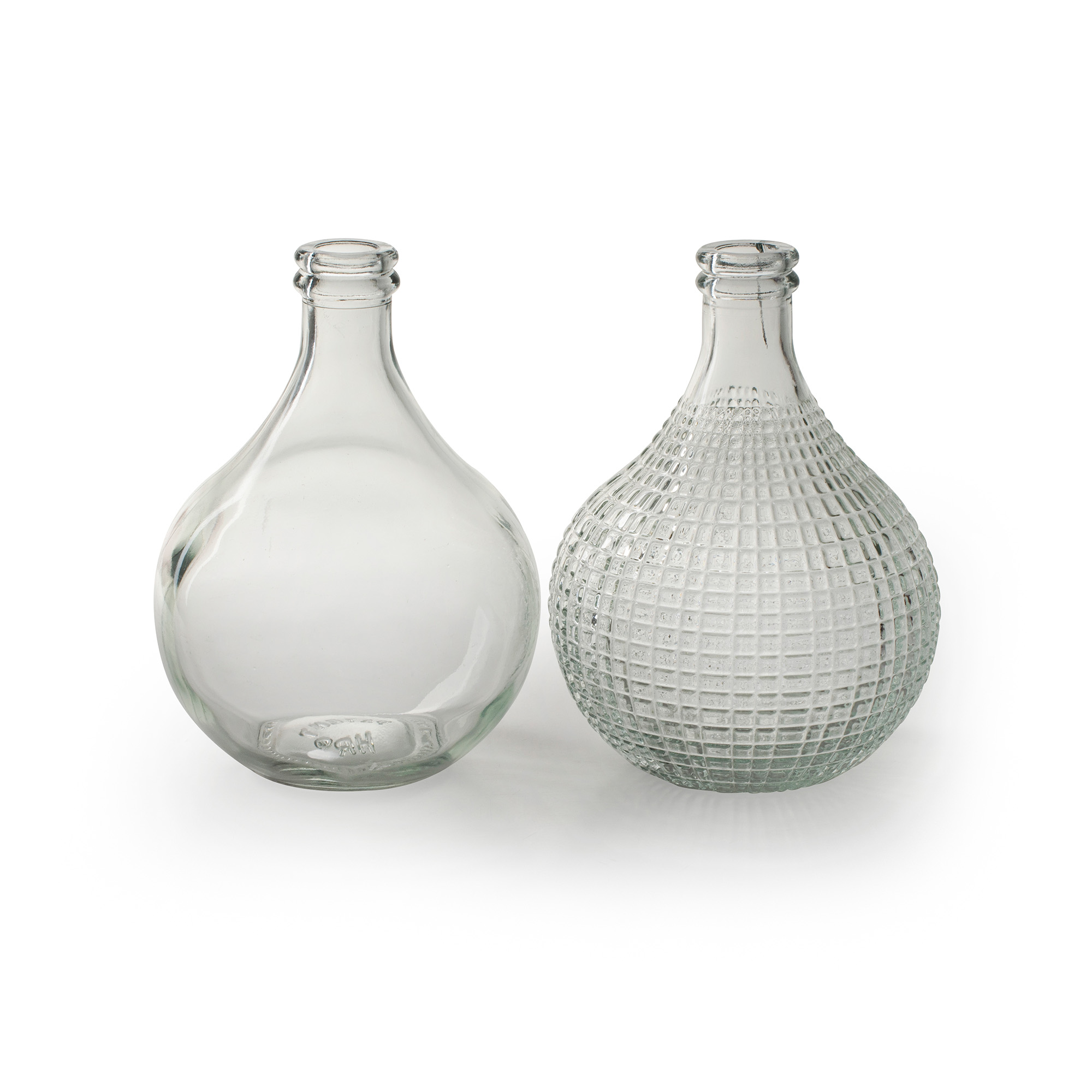 6 x Vasen "Alwin" aus Glas im Vintage-Look H 15 cm