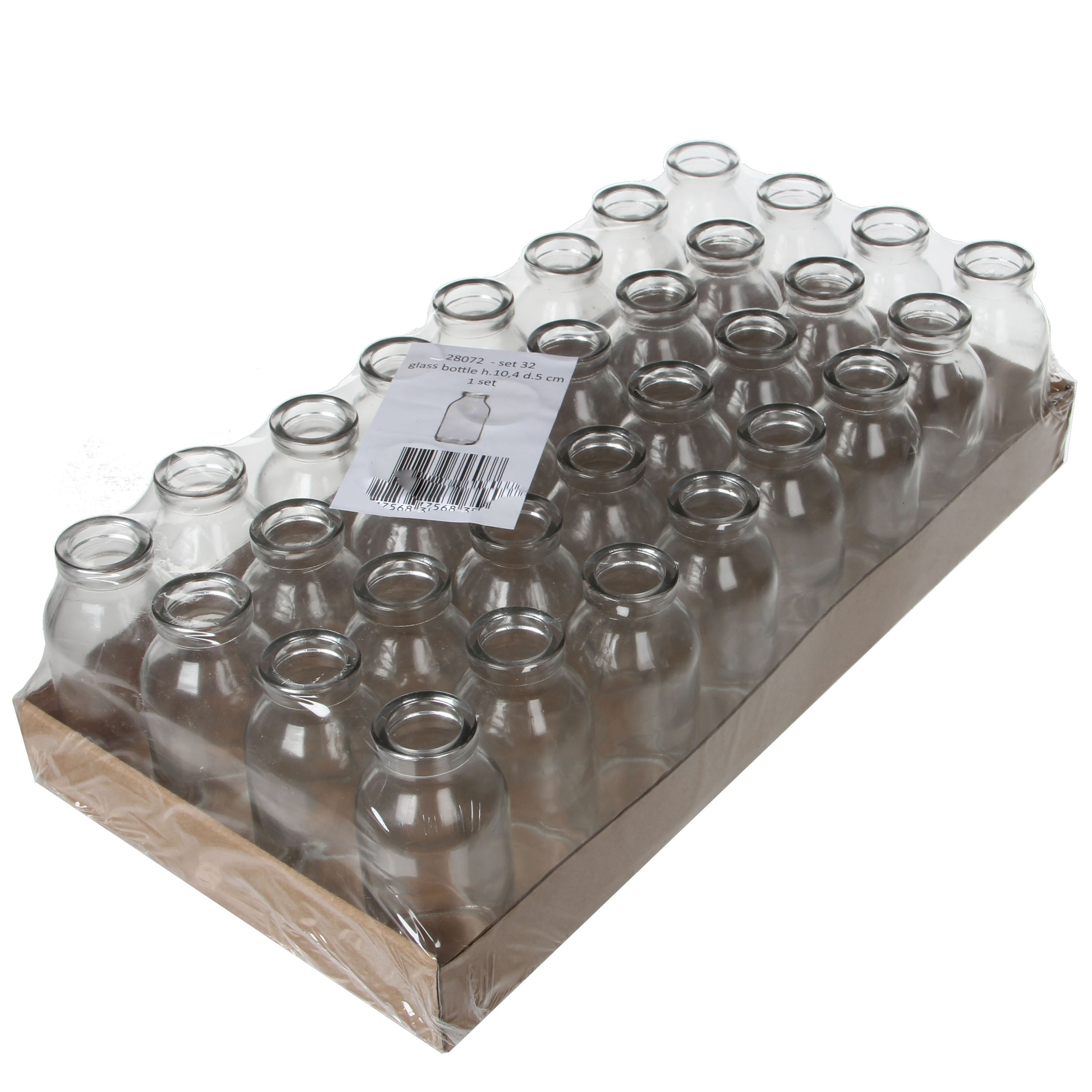 32 x Glasflaschen im Landhausstil H 10,5 cm