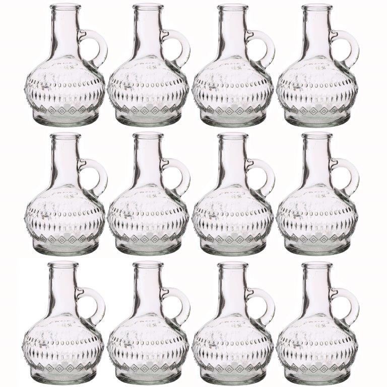 12 x kleine Glasvasen in stilvoller Optik