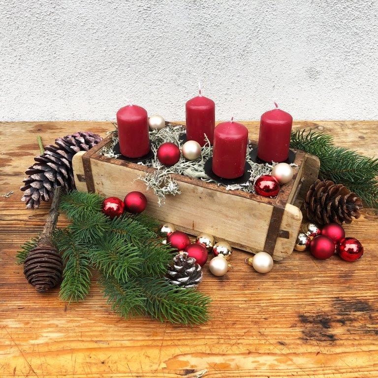 4 x Kerzenhalter aus Metall mit Pick für Adventskranz