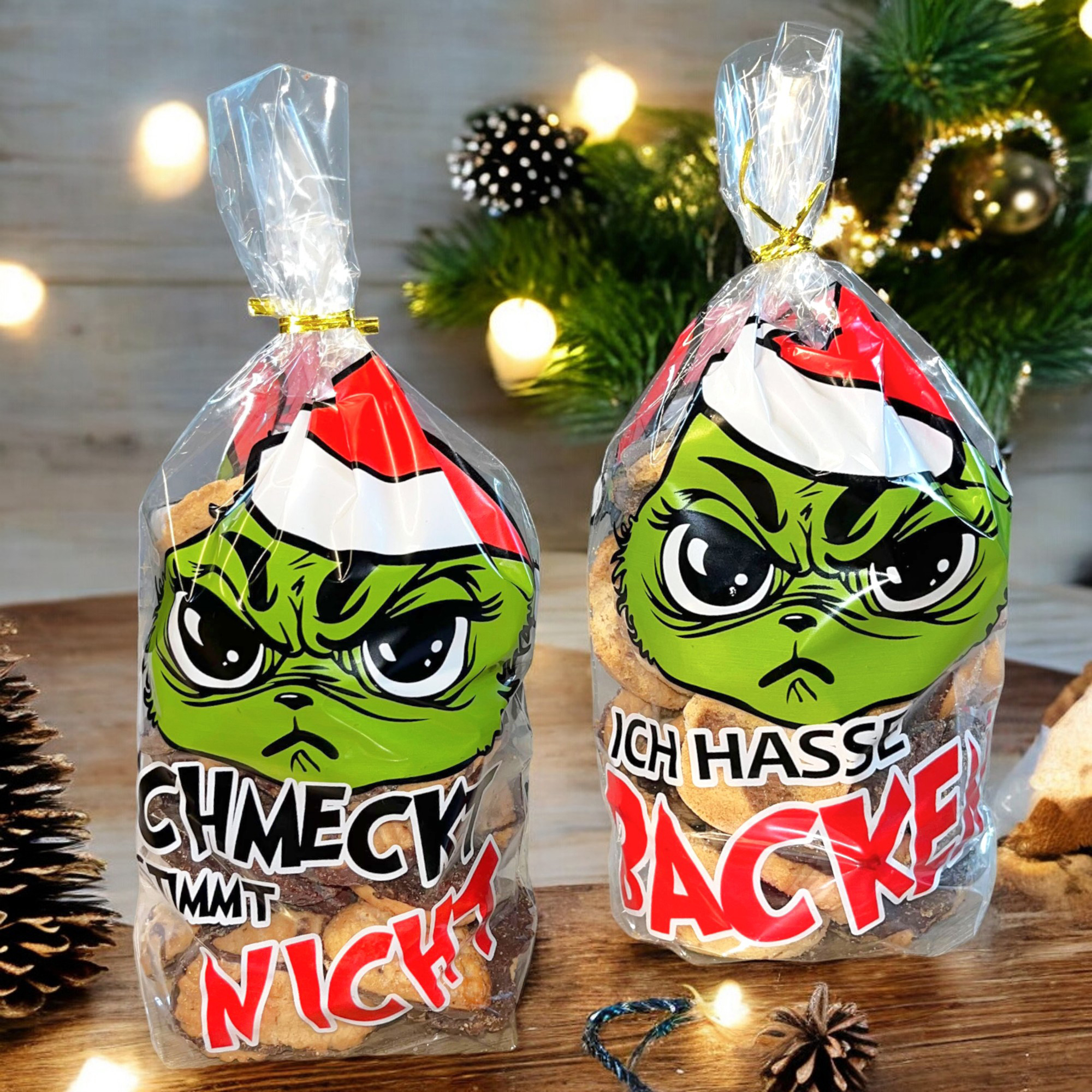48 x Gebäcktüten - Geschenktüten "Festtags-Muffel" 14 x 24 cm (B/H/)