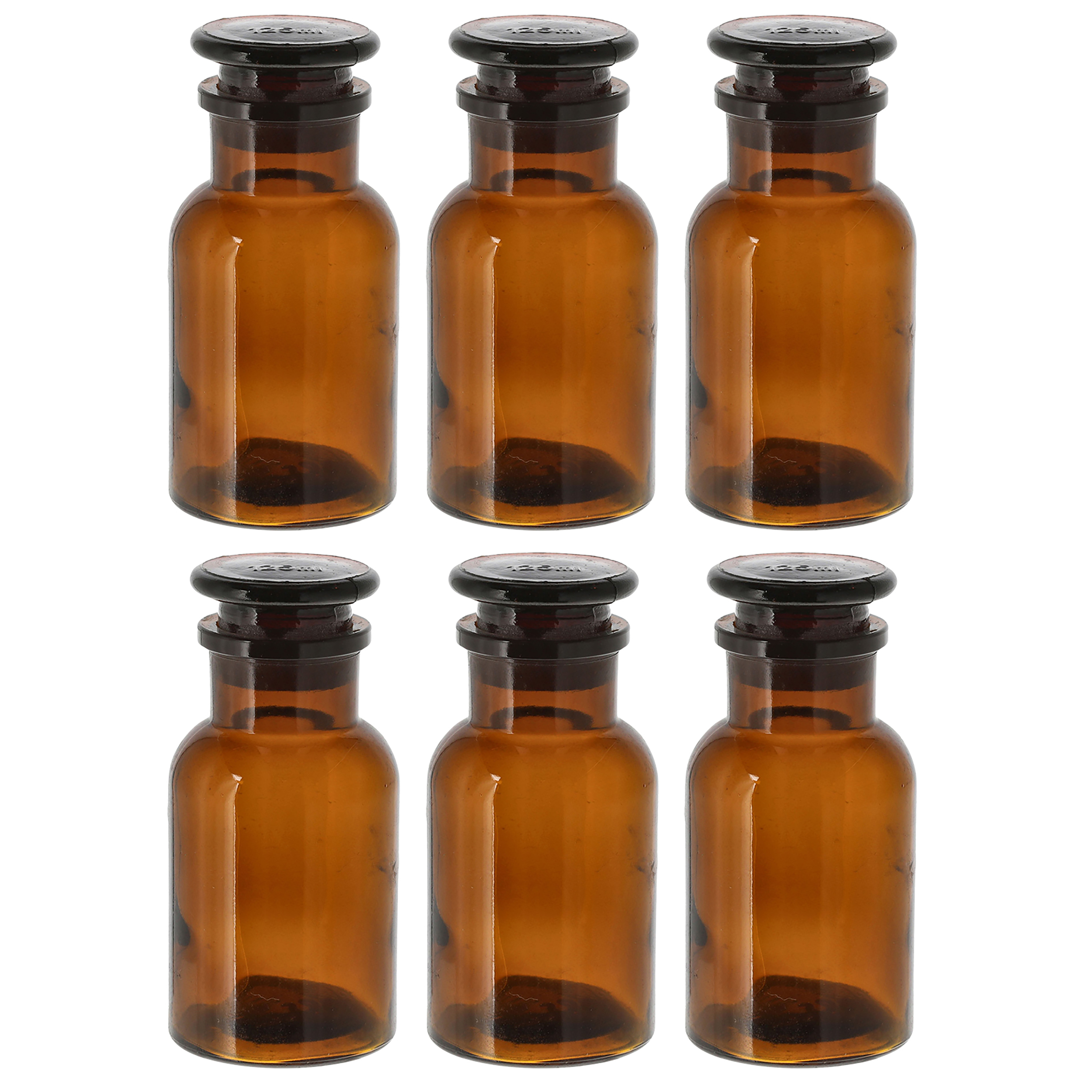Apothekerflasche Braunglas mit Glasstopfen und Weithals