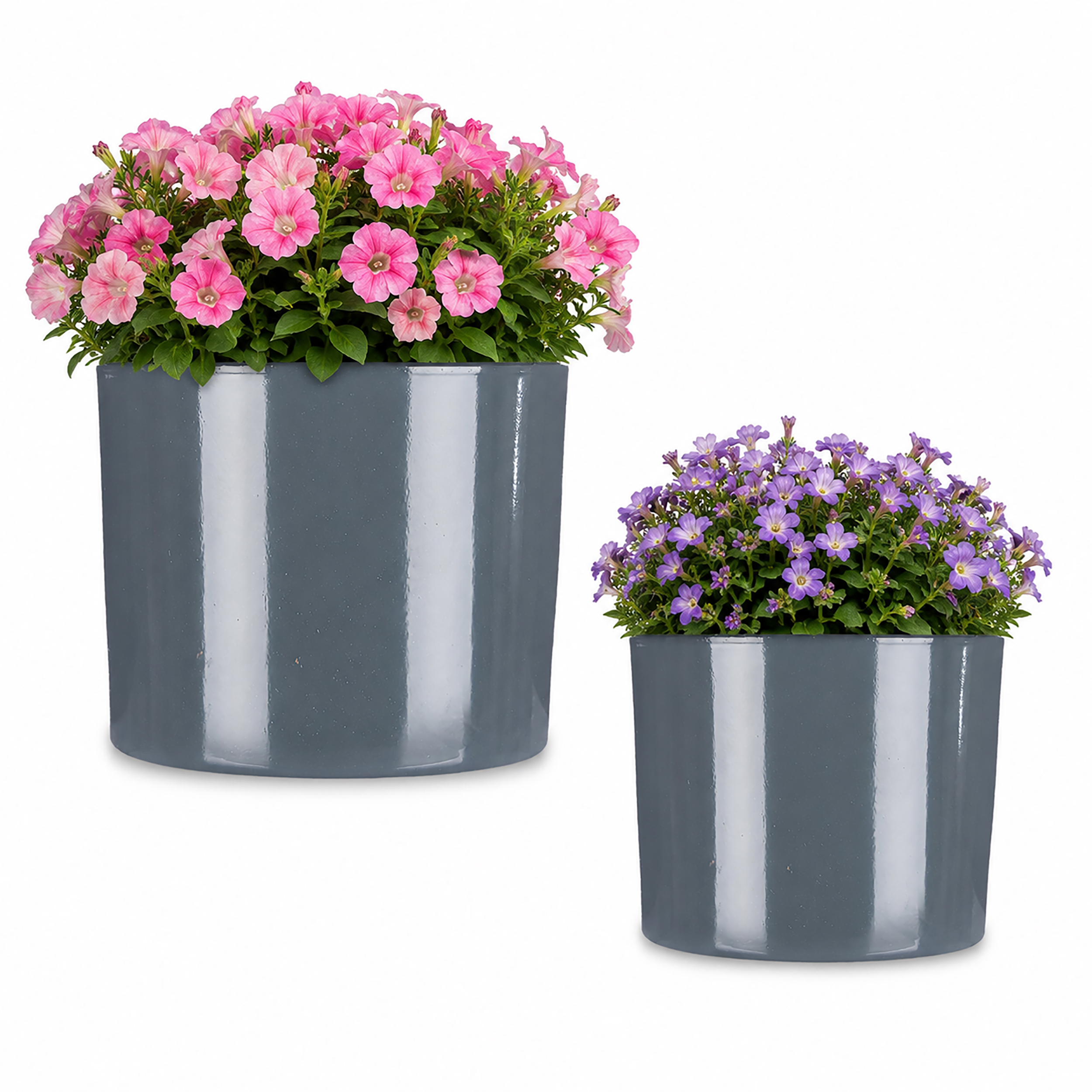 2er Set Blumenübertöpfe "Sophia" aus matter Keramik