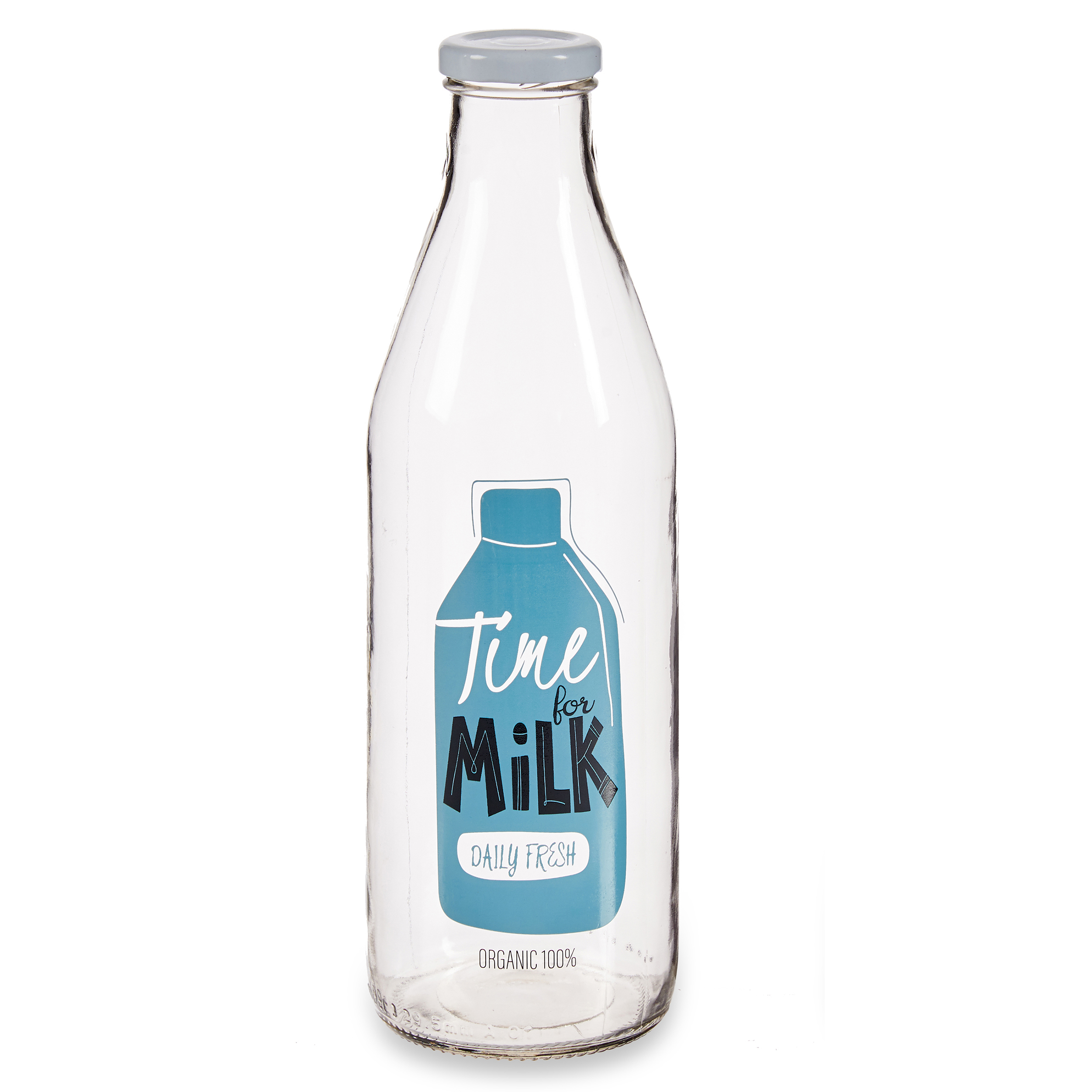 Stilvolle Milchflaschen mit Schraubdeckel aus Metall 1 Liter