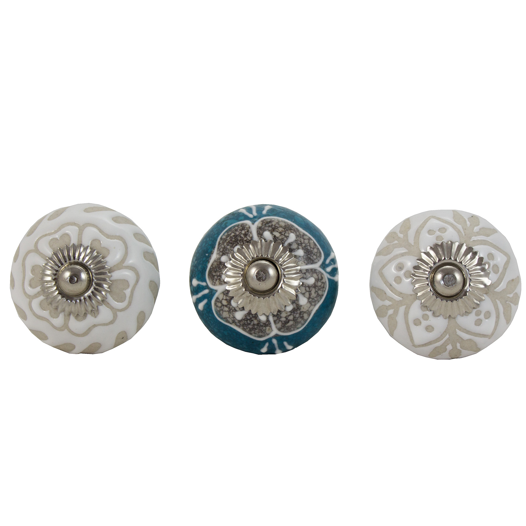 12 x Möbelknöpfe aus Keramik stilvoll im Shabby-Chic-Look