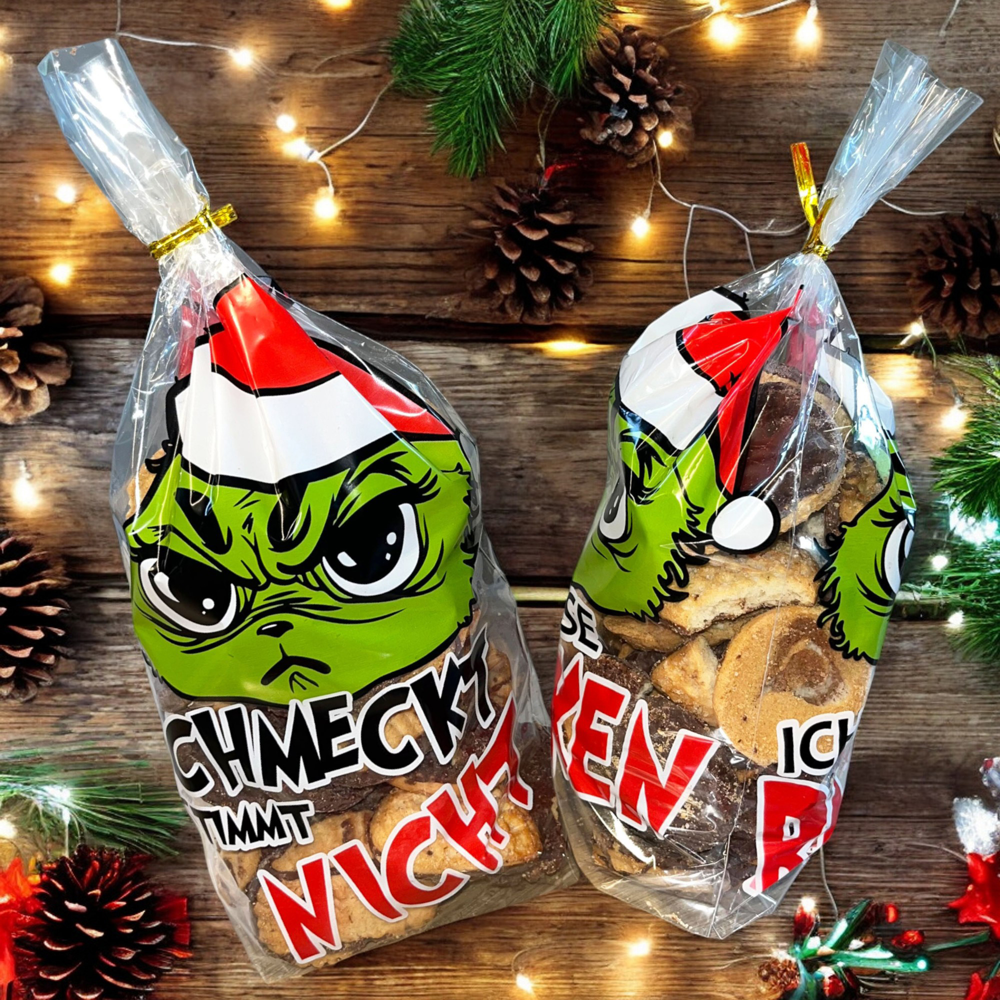 48 x Gebäcktüten - Geschenktüten "Festtags-Muffel" 14 x 24 cm (B/H/)