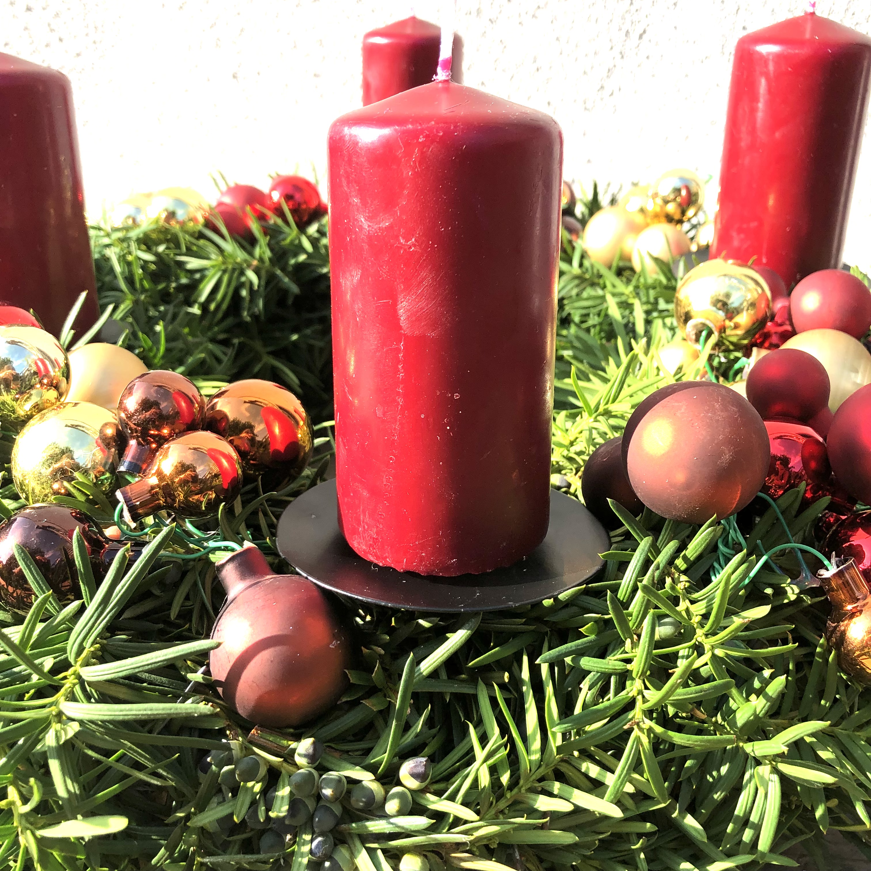 4-tlg. Set Adventskranz-Stecker aus Glas oder Metall