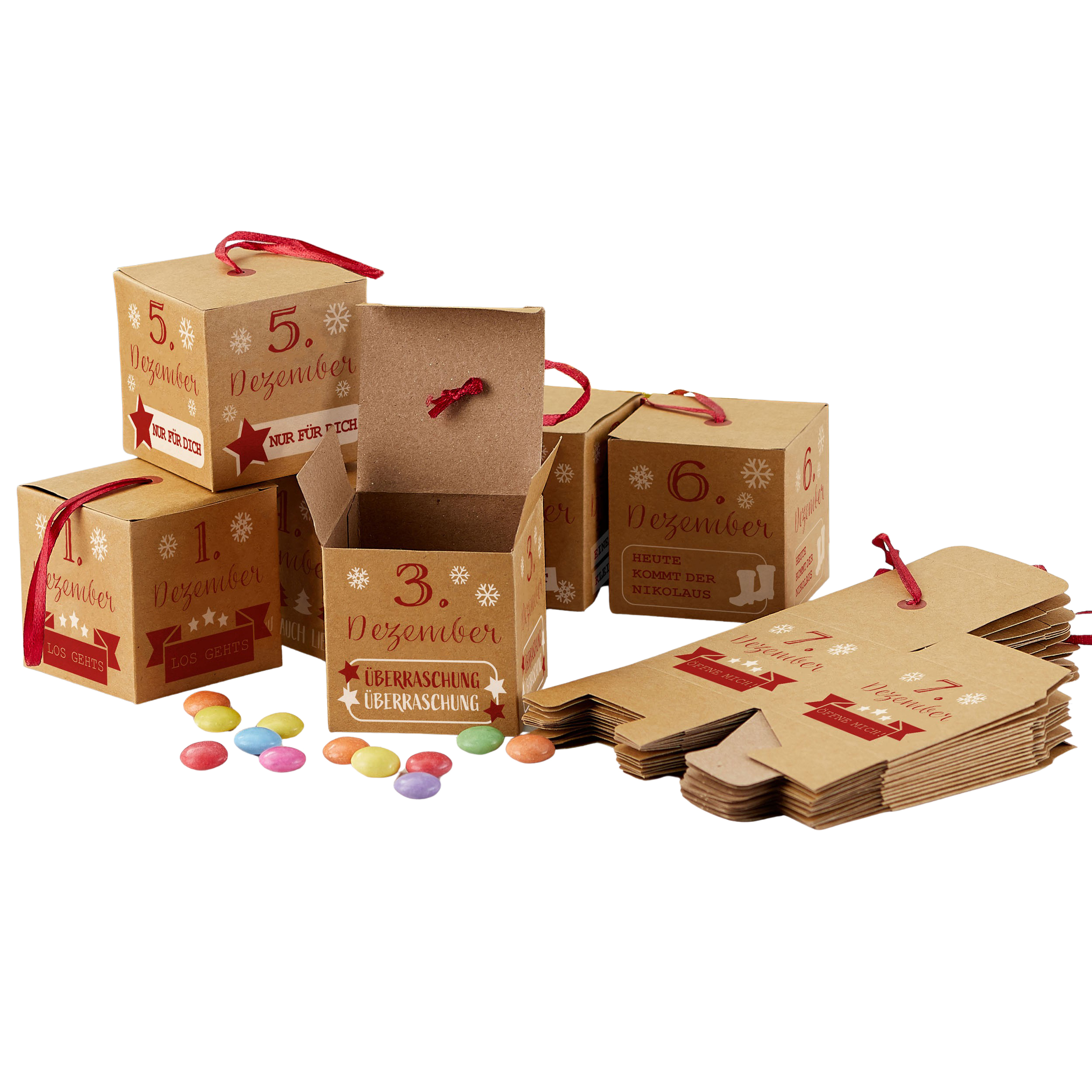 Adventskalender DIY Bastelset, Boxen 24-tlg.