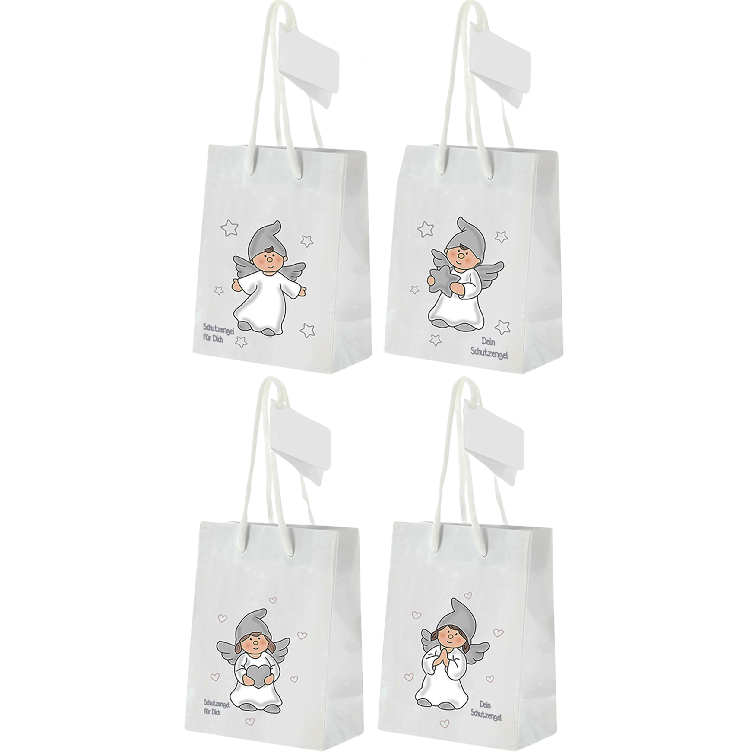 12 x Geschenktüte Schutzengel aus Papier - 3 Modelle - 3 Größen