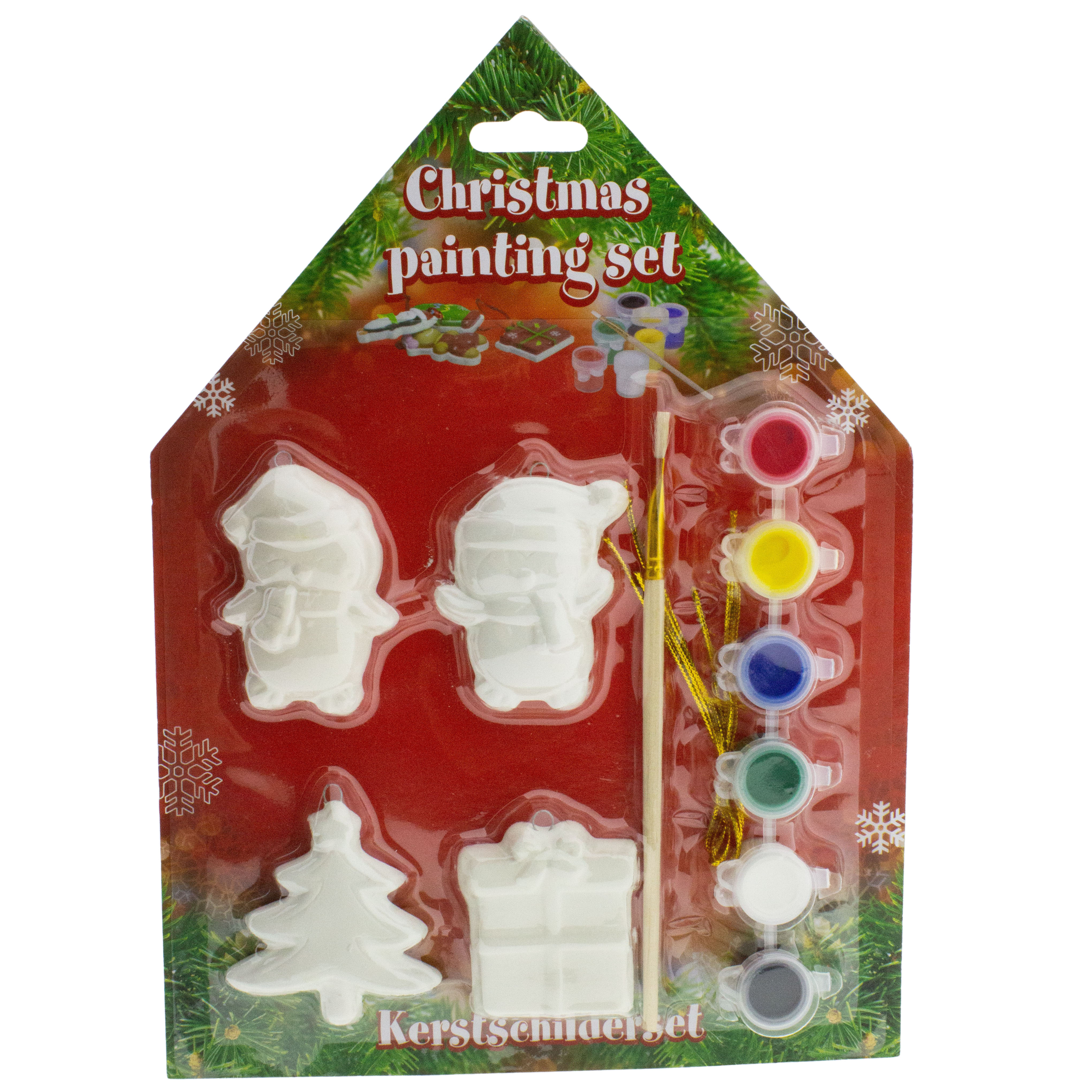 4-tlg. Weihnachtsmalset DIY inkl.Weihnachtshänger und Farben
