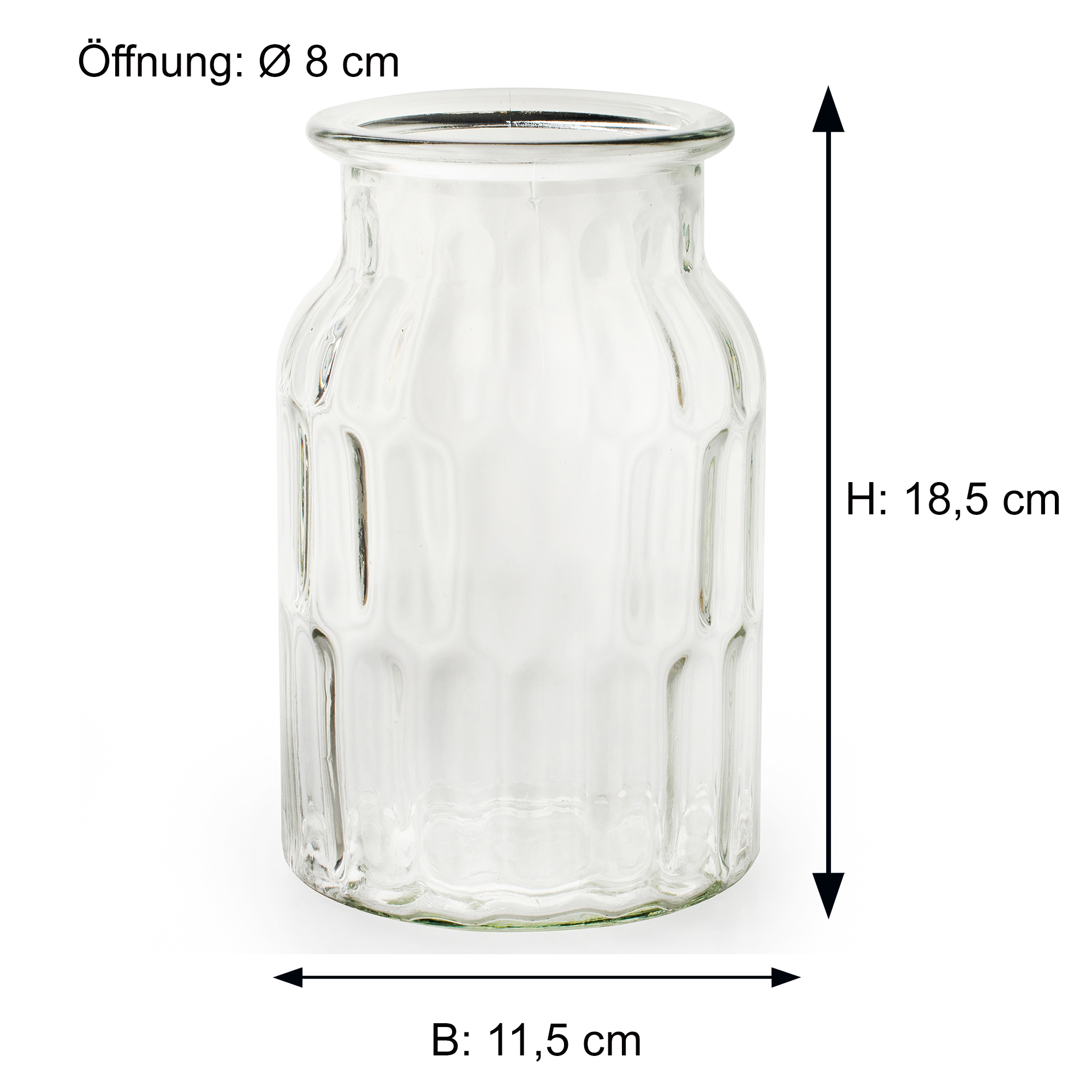 Vase aus Glas Vintage  11,5 x 18,5 cm - Blumenvase