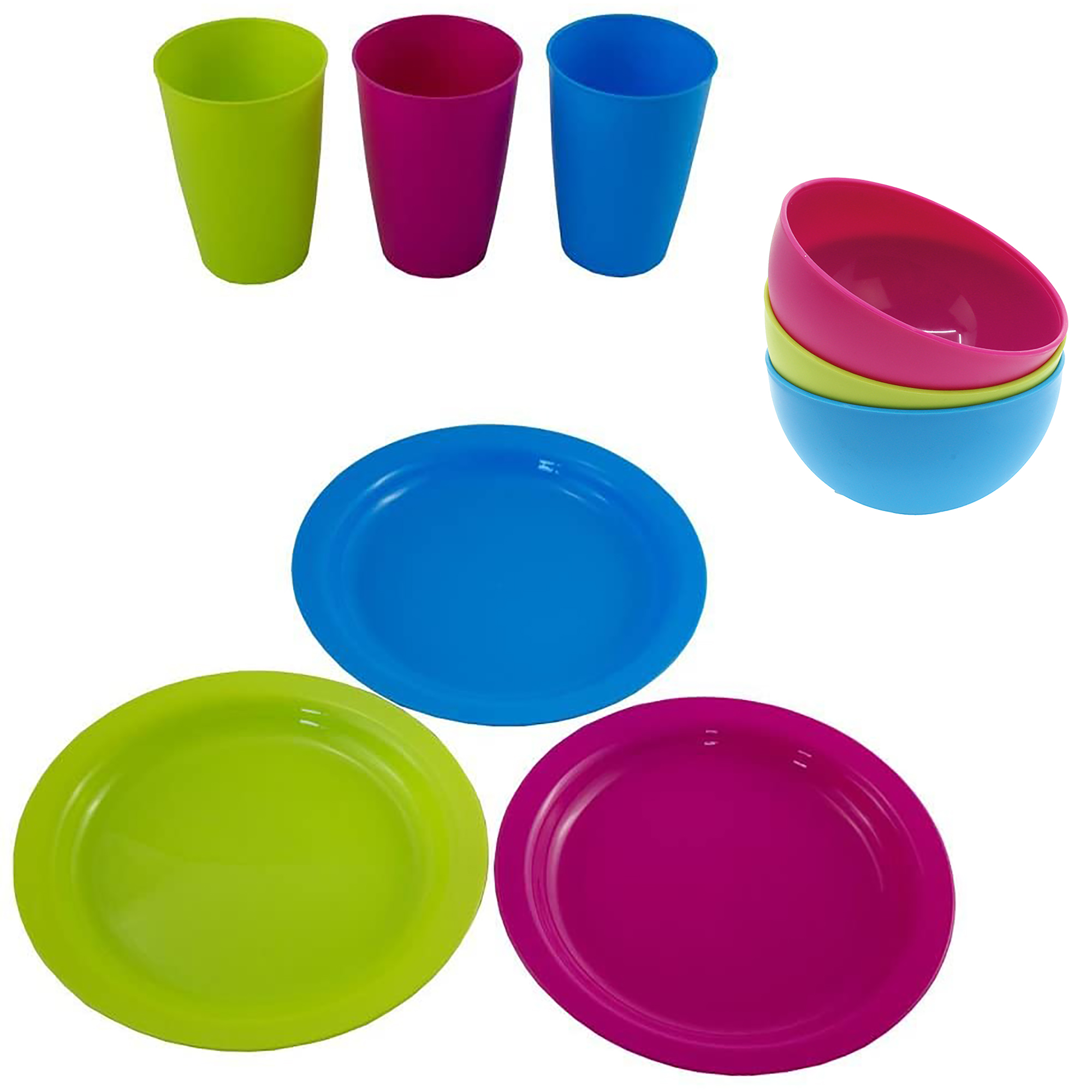36 tlg. Set aus Teller , Schüssel und Bechern