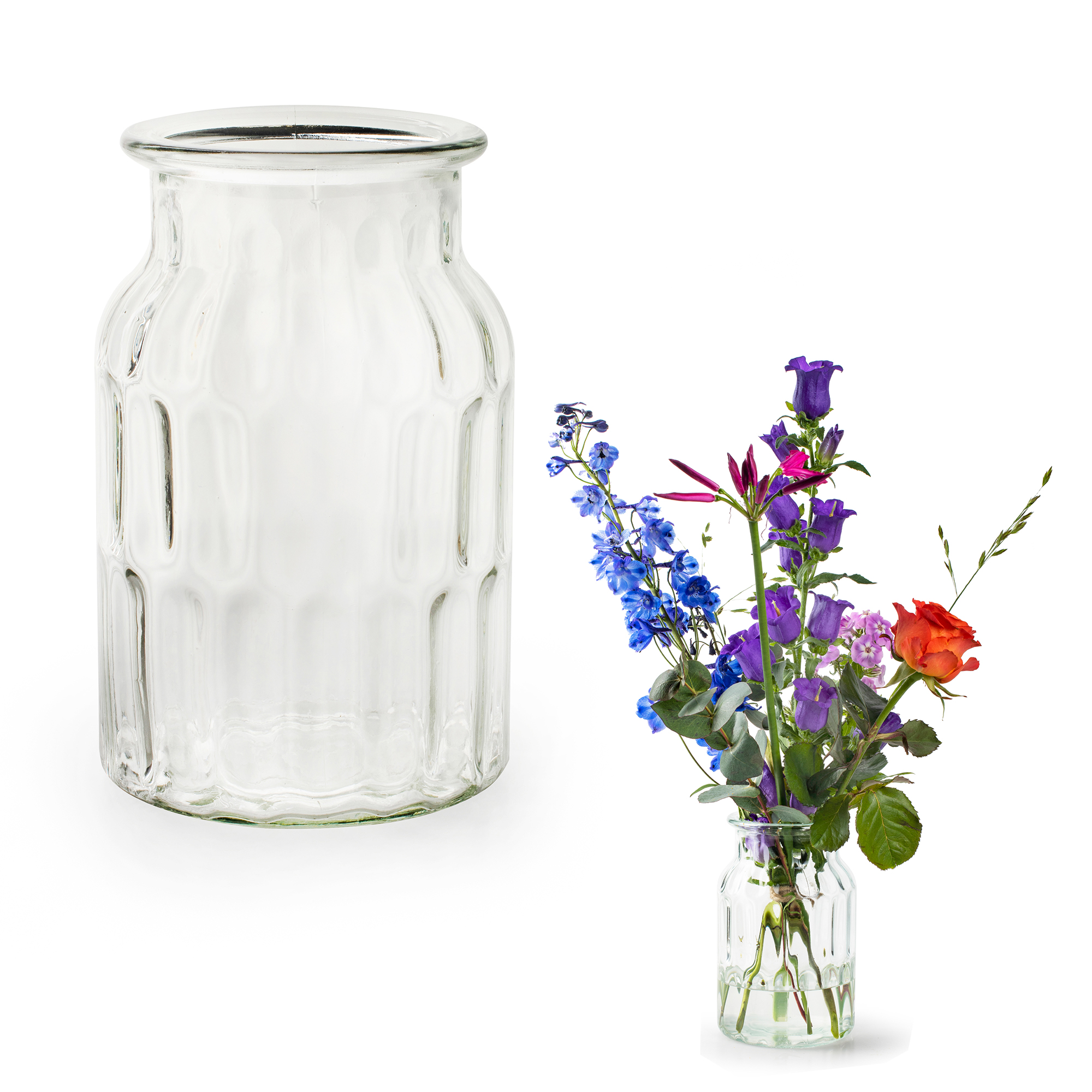 Vase aus Glas Vintage  11,5 x 18,5 cm - Blumenvase