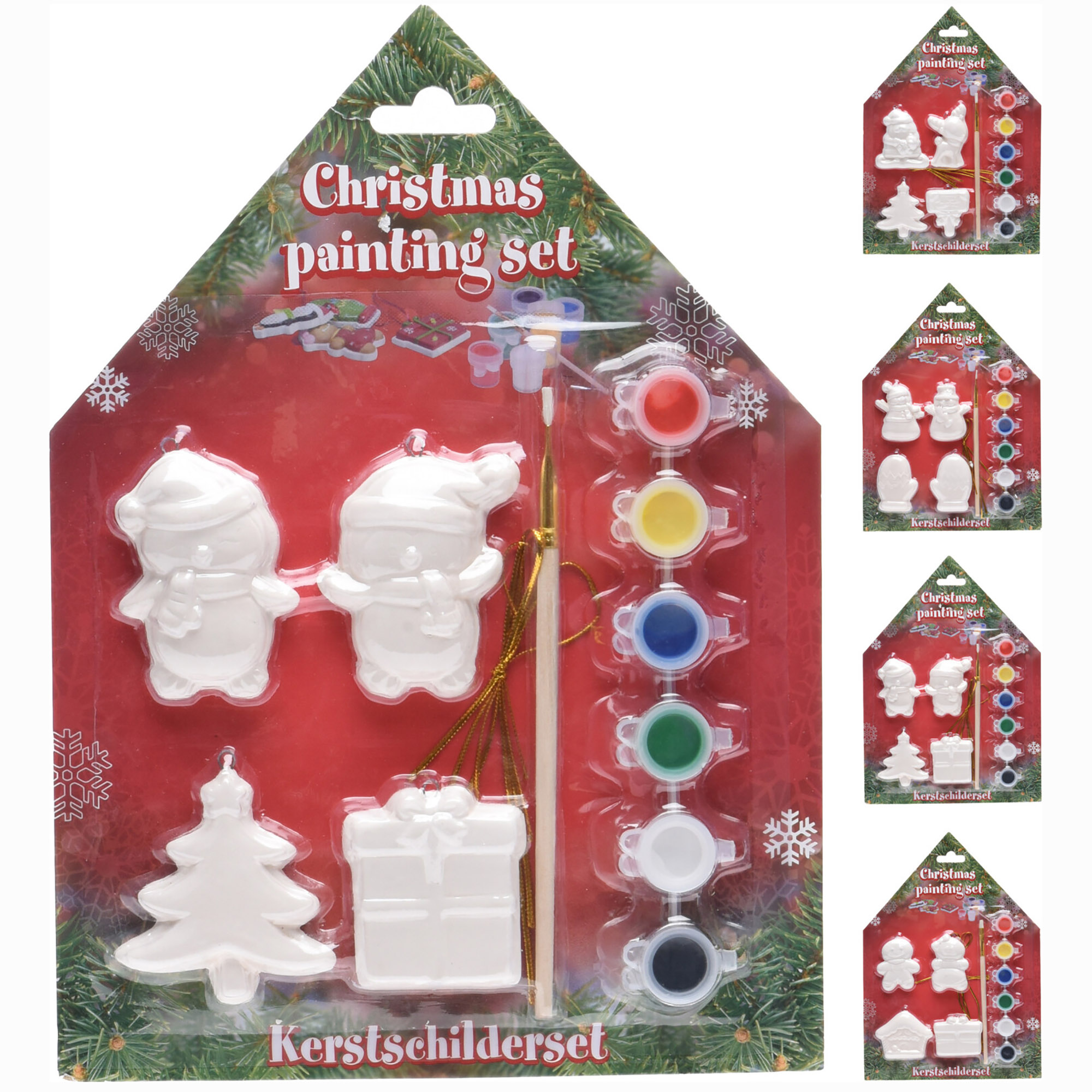 4-tlg. Weihnachtsmalset DIY inkl.Weihnachtshänger und Farben