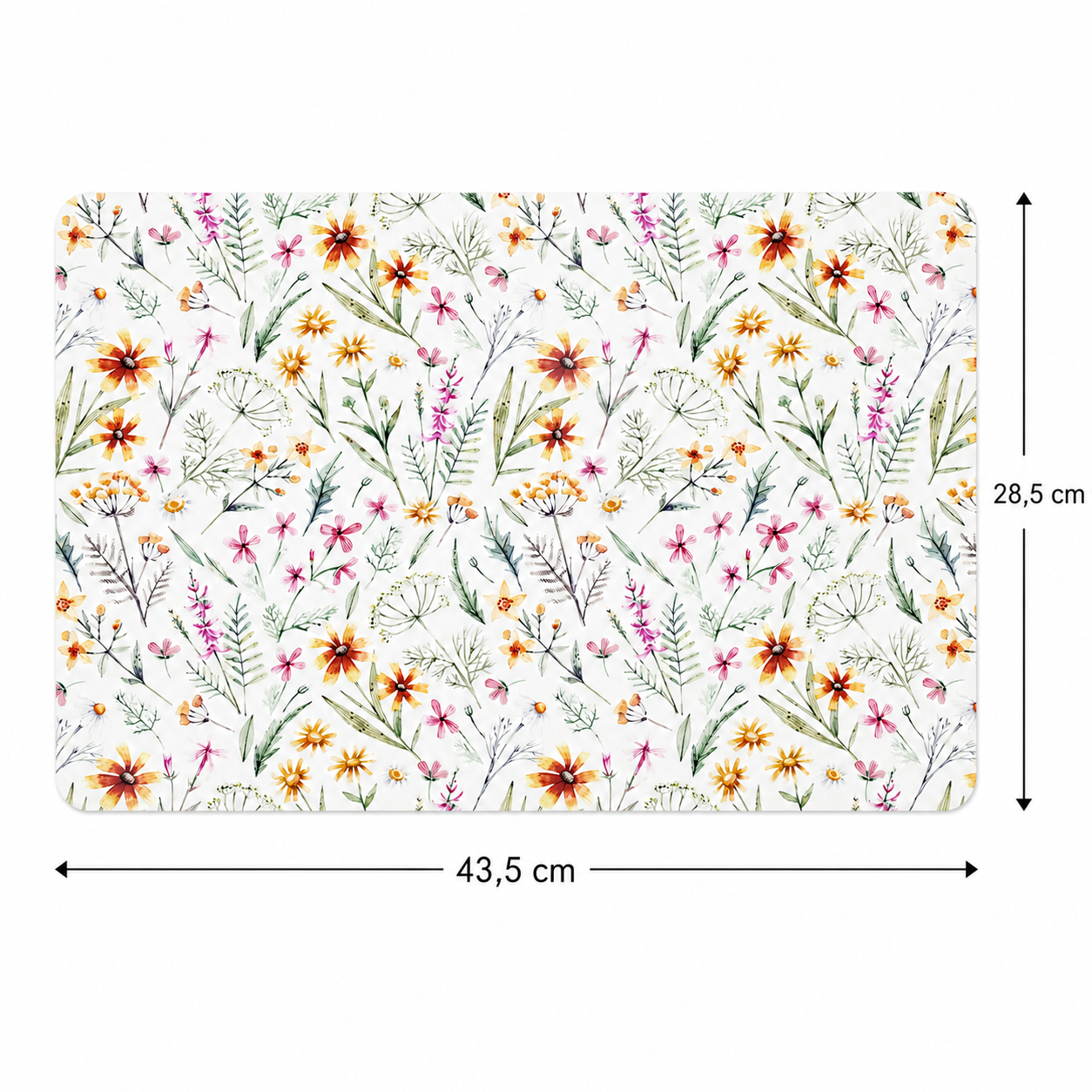 Hochwertige Blumen Platzsets aus Kunststoff im 6er Set, 43,5 x 28,5 cm
