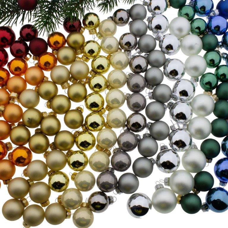 24 x kleine Weihnachtskugeln aus Kunststoff zum Hängen Ø 3 cm