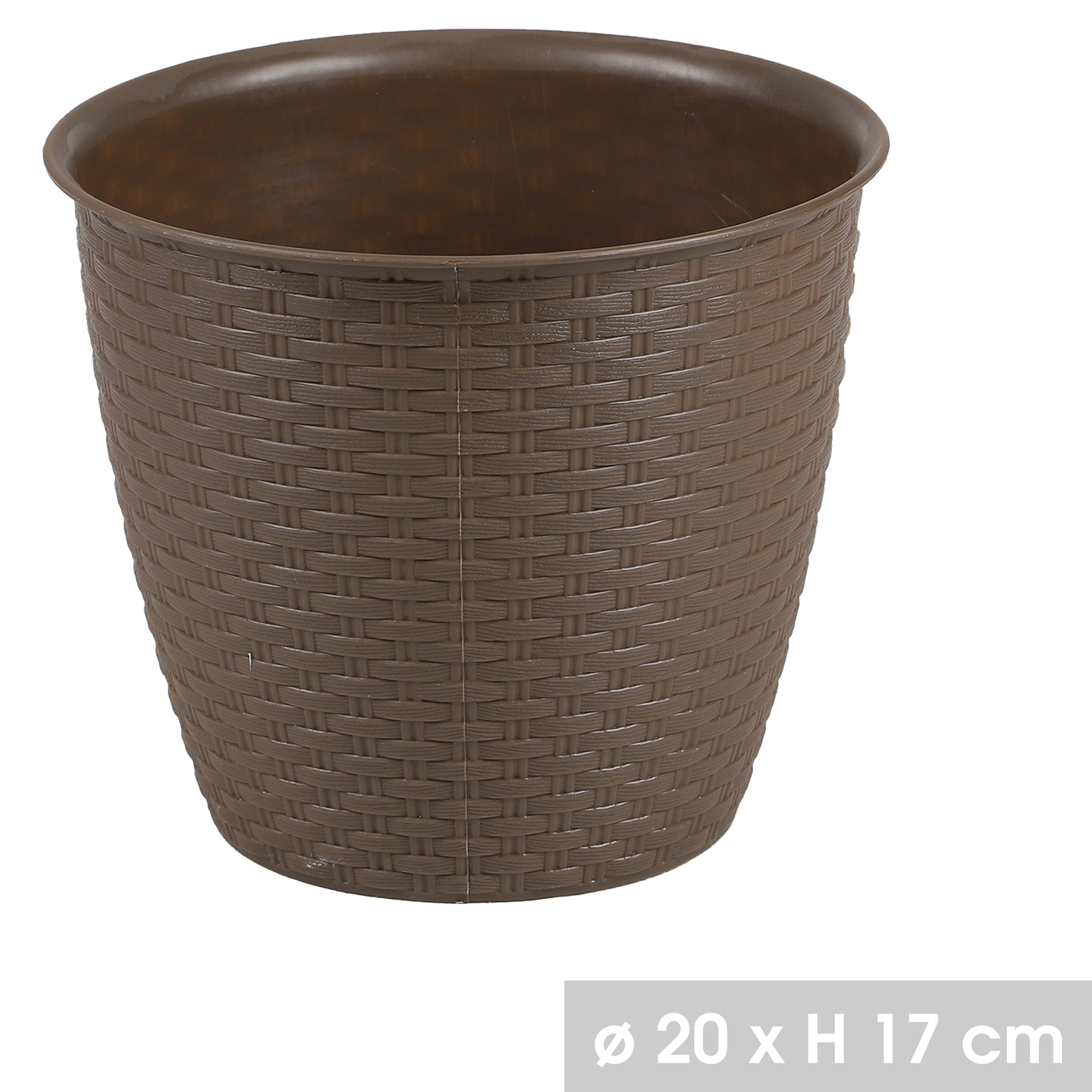 Blumenübertopf in toller Rattan-Optik in verschiedenen Größen und Farben, wetterfest