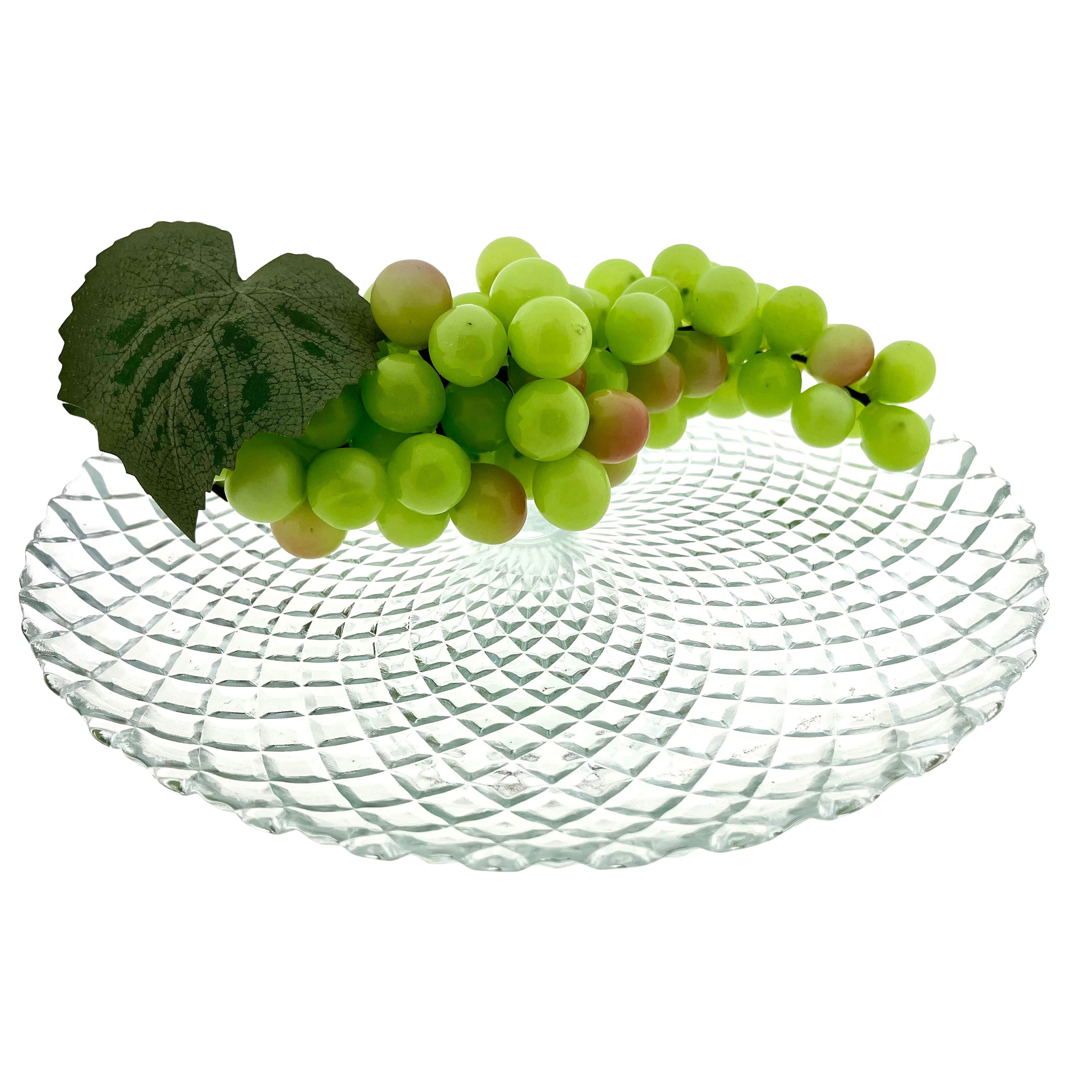 Glasteller mit Fuß im Vintage Look - Glas-Etagere