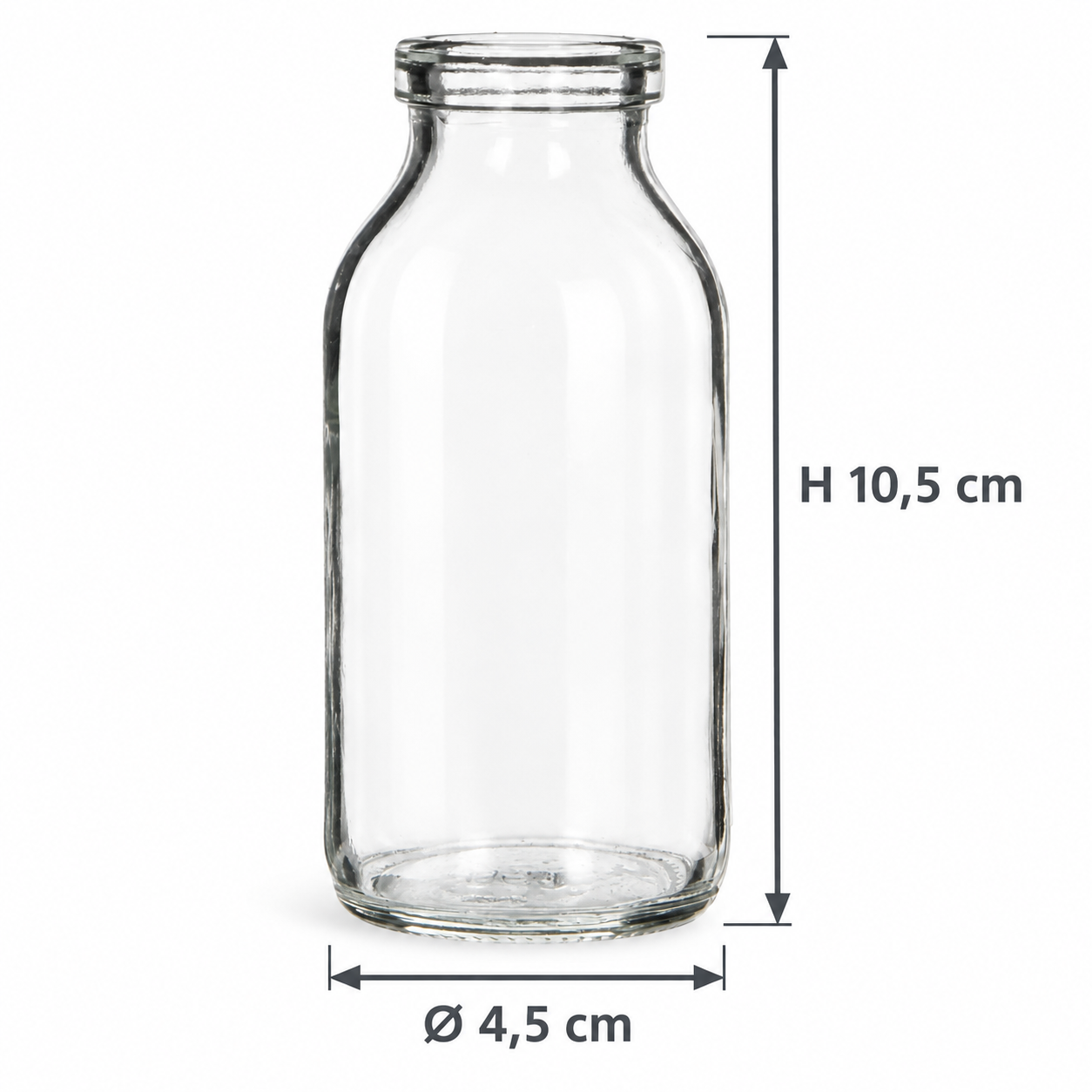 12 x Glasfläschchen - Vasen H 10,5 cm inkl. 12 Herzen mit Öse zum Verzieren