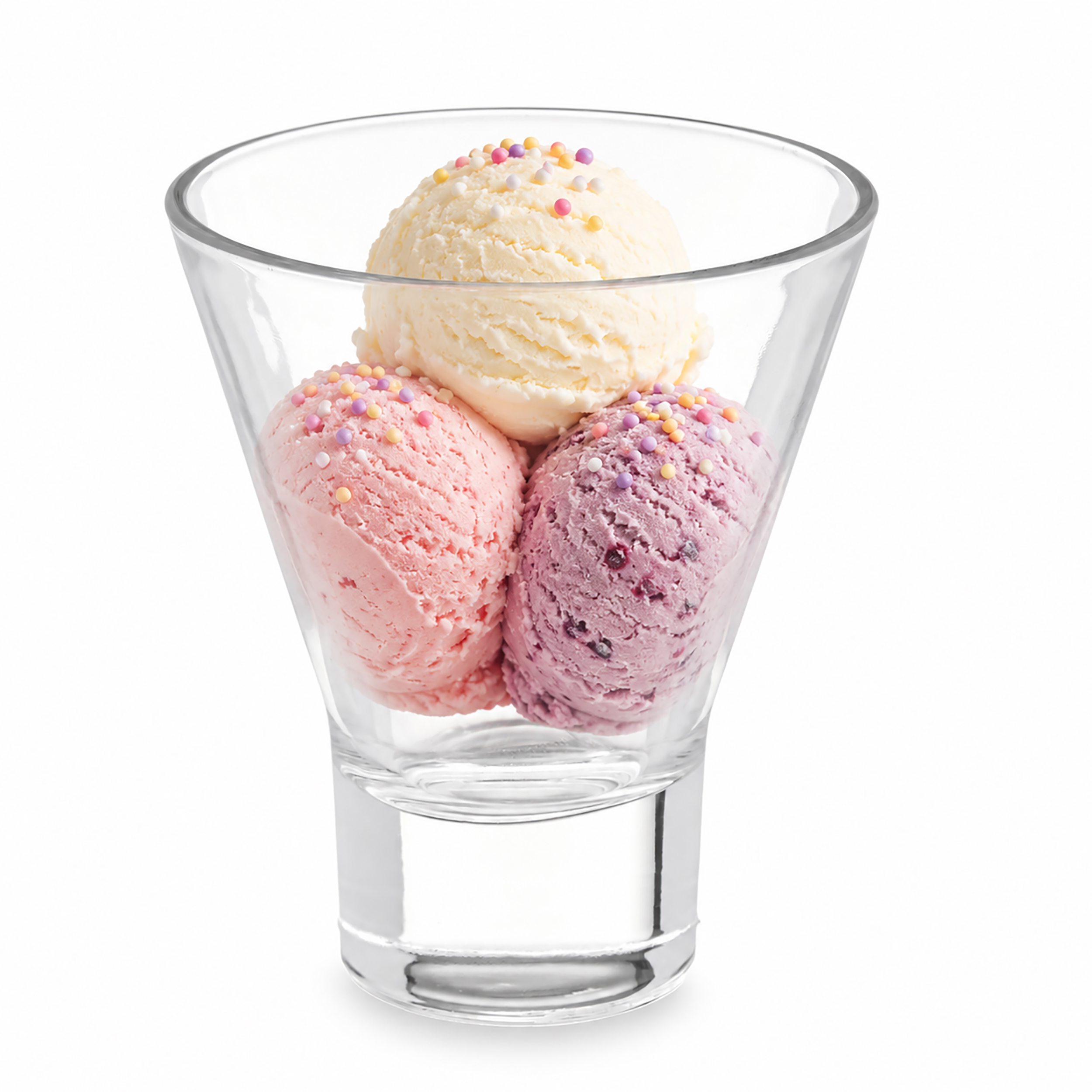 6 x Eisbecher - Dessertgläser "Clara" in konischer Form - 200 ml - mit schwerem Glasboden