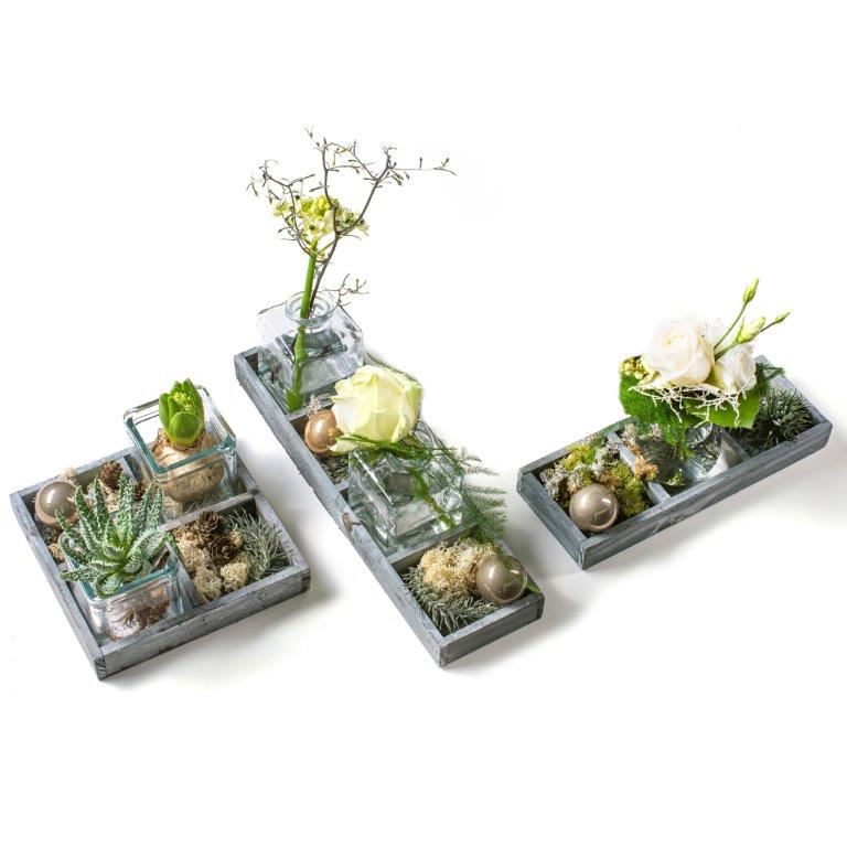 6 x Glaswürfel "Cubus" in verschiedenen Größen