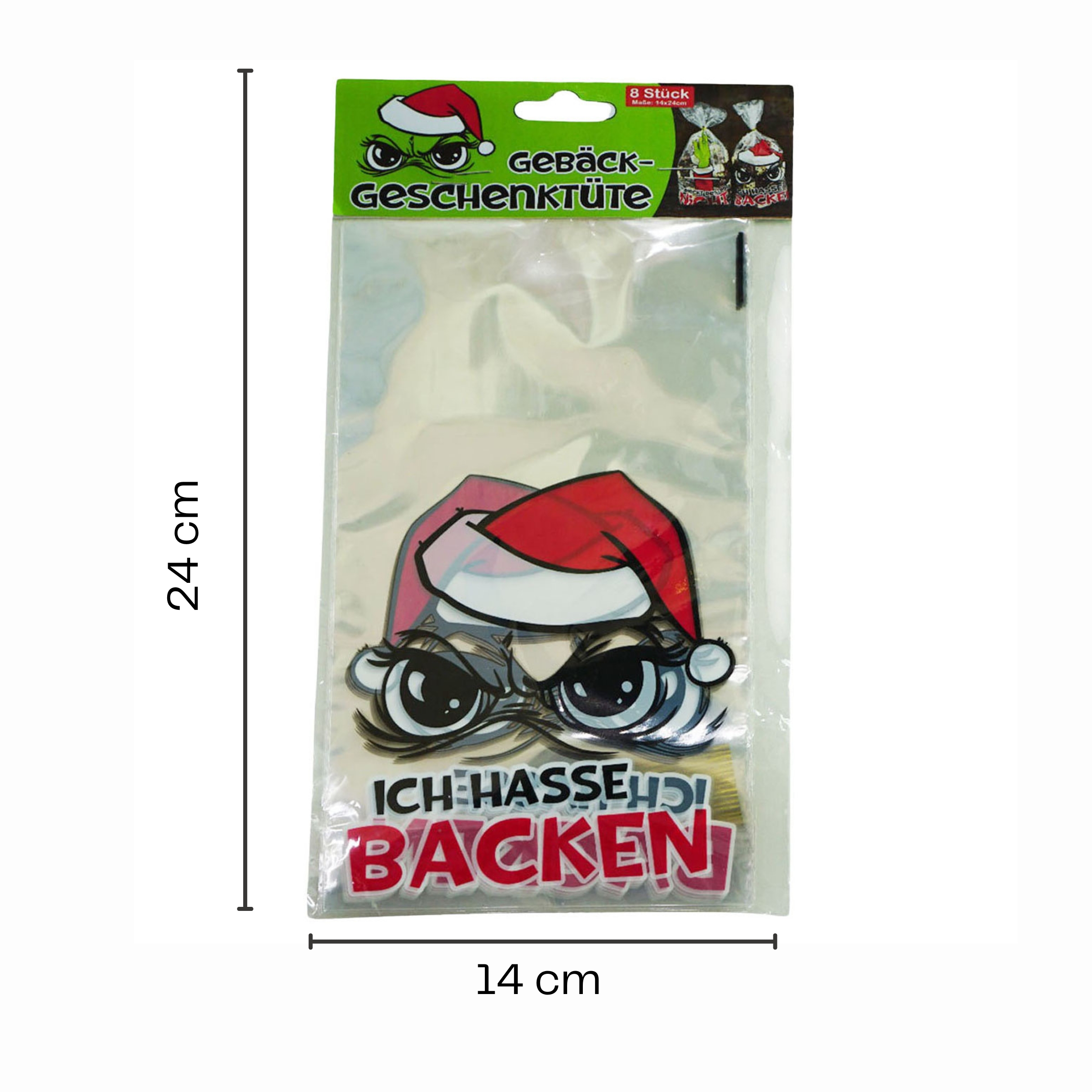 48 x Gebäcktüten - Geschenktüten "Festtags-Muffel" 14 x 24 cm (B/H/)