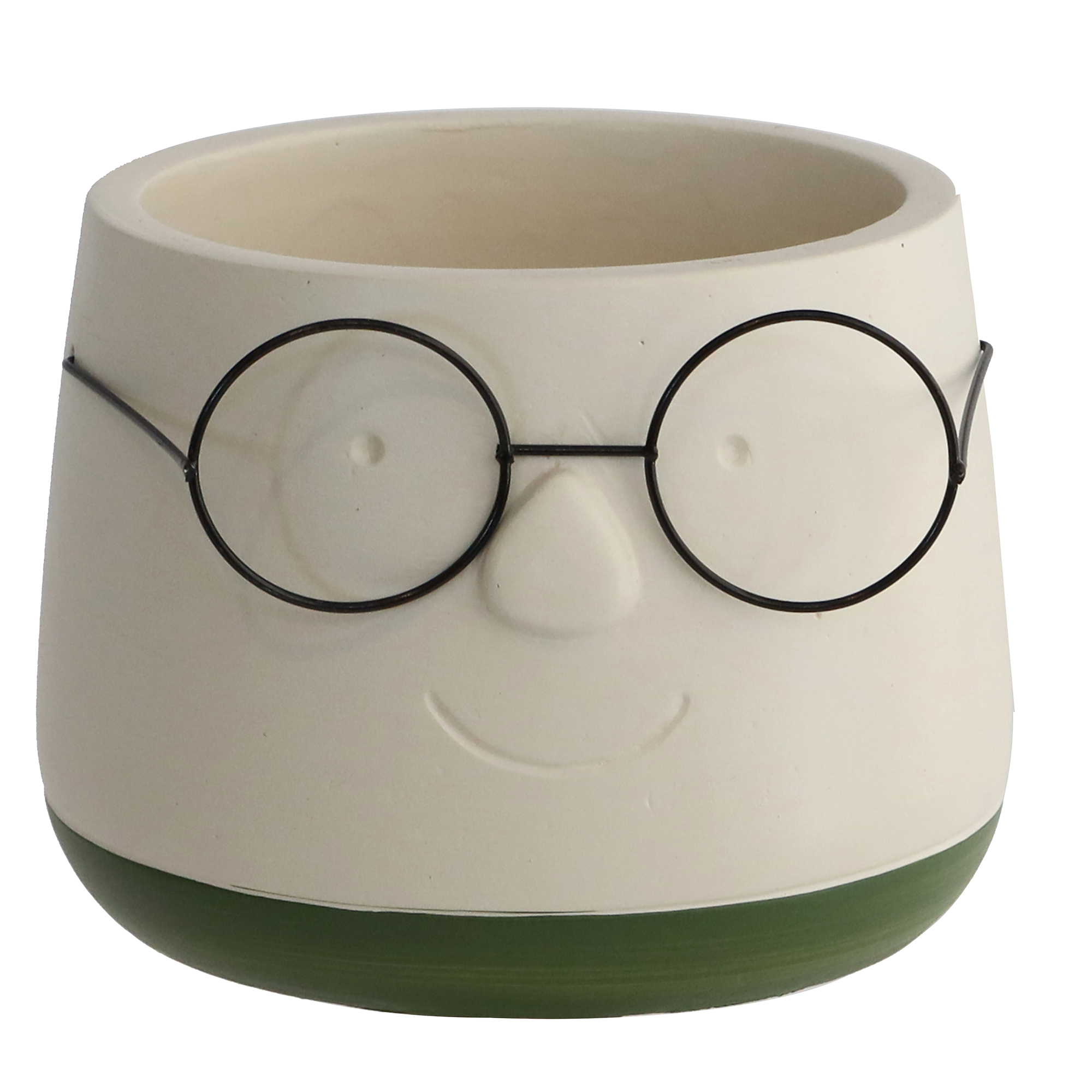 Blumenübertöpfe "Frieda" aus Keramik mit Brille