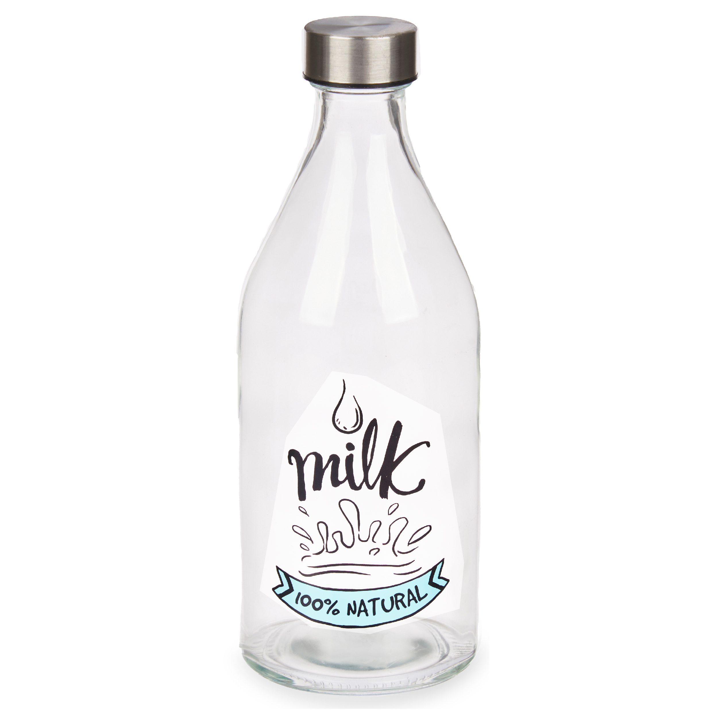 Stilvolle Milchfflaschen mit Schraubdeckel aus Edelstahl 1 Liter
