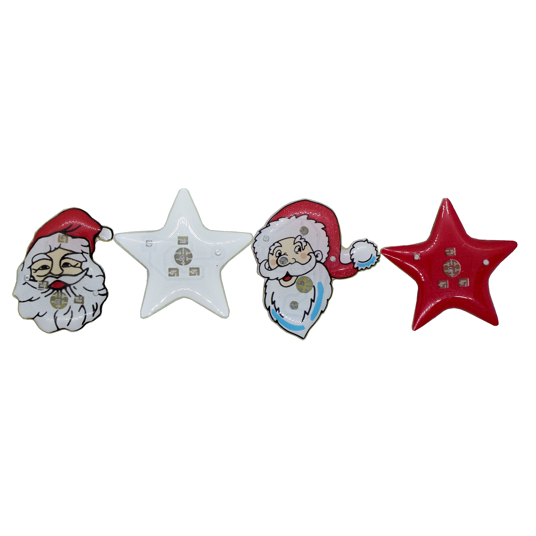 12 x Weihnacht Buttons zum Anstecken mit LED Licht