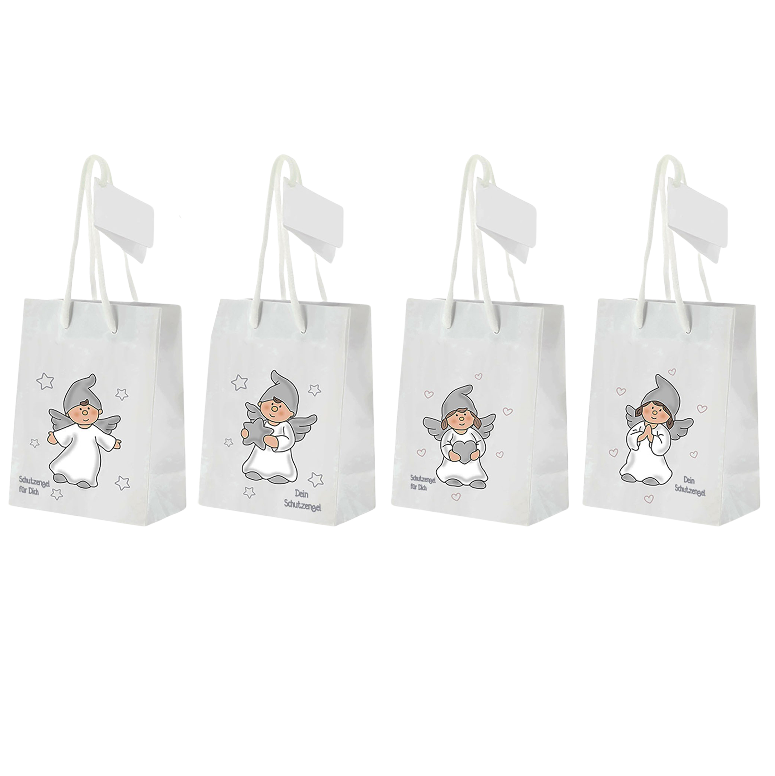 12 x Geschenktüte Schutzengel aus Papier - 3 Modelle - 3 Größen