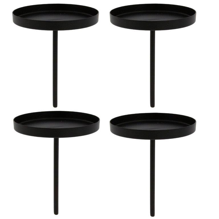 4 x Kerzenhalter aus Metall mit Pick für Adventskranz