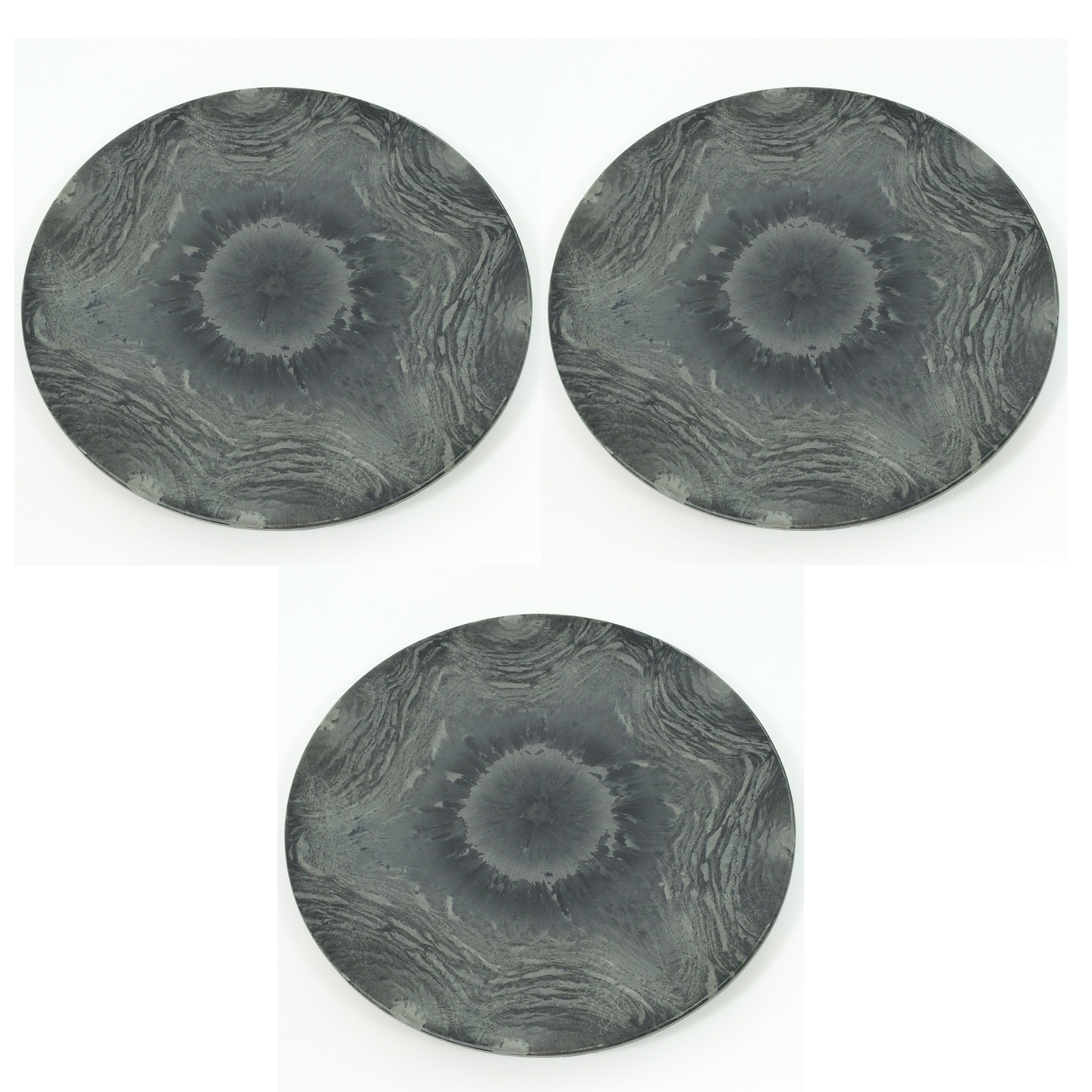 3 x Dekoteller aus Kunststoff in Schiefer-Optik Ø 22 cm