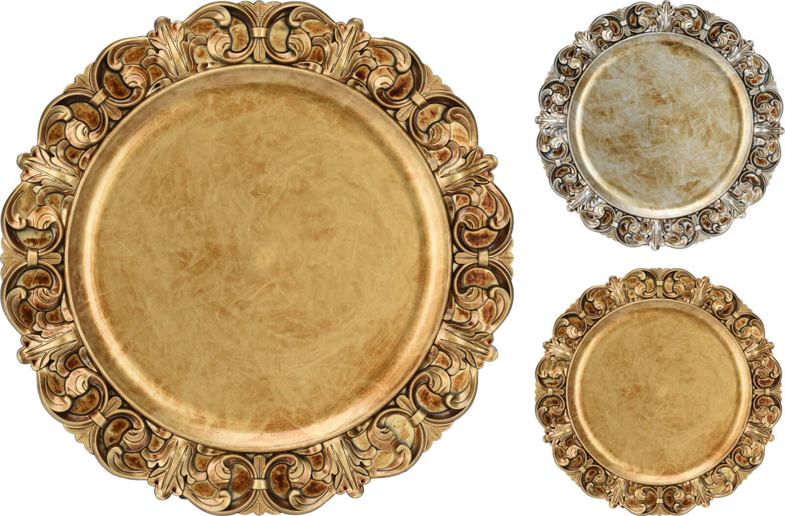 Platzteller im Antik-Finish im Vintage Look Ø 32,5 cm