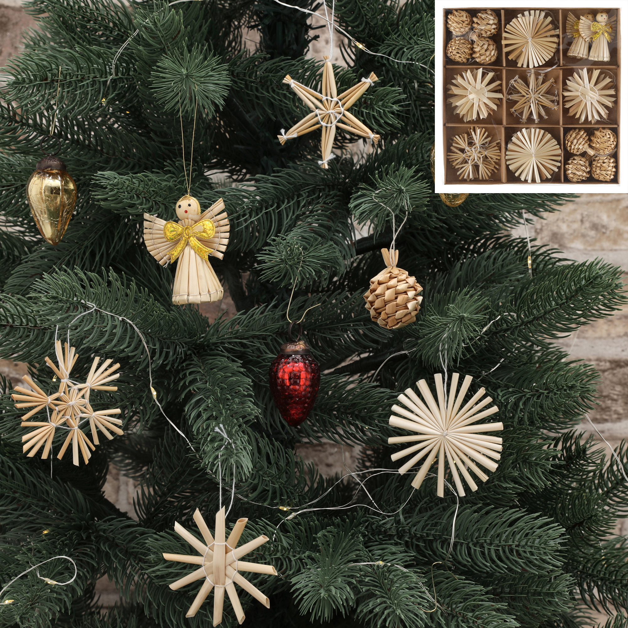 Strohsterne in vielen Modellen - Ø 6 cm - Baumschmuck