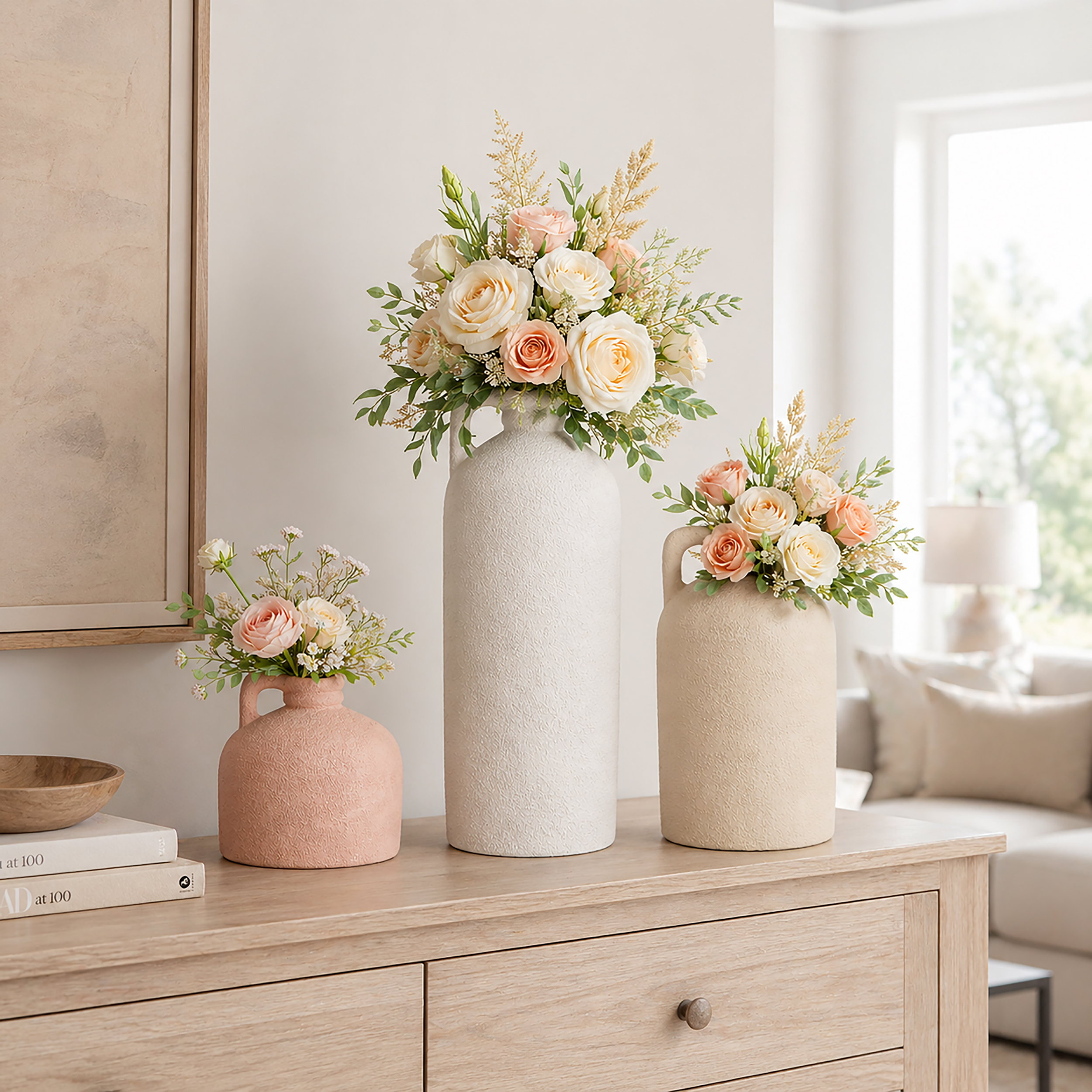 Vasen Set Desert Aura Anfora aus Terracotta – 3er Set im Wüstenstil