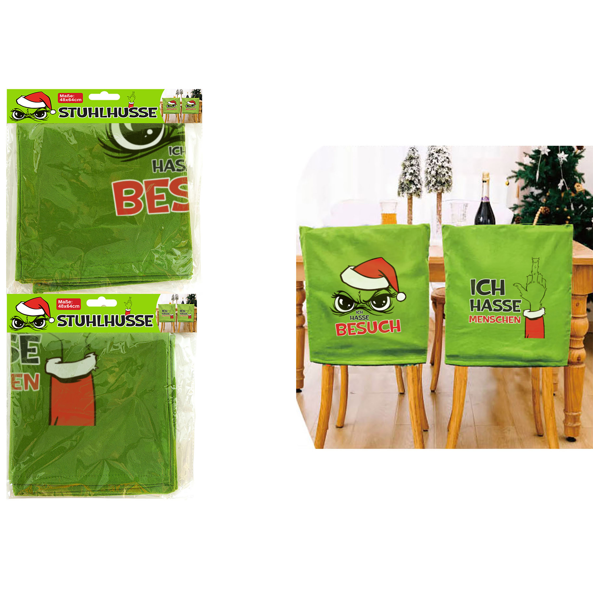 6-tlg. Set Stuhlhussen "Festtags-Muffel" 48 x 64 cm