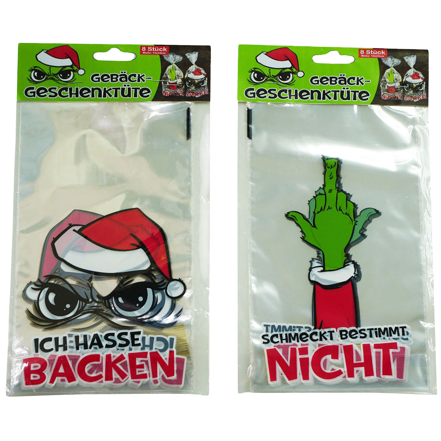 48 x Gebäcktüten - Geschenktüten "Festtags-Muffel" 14 x 24 cm (B/H/)