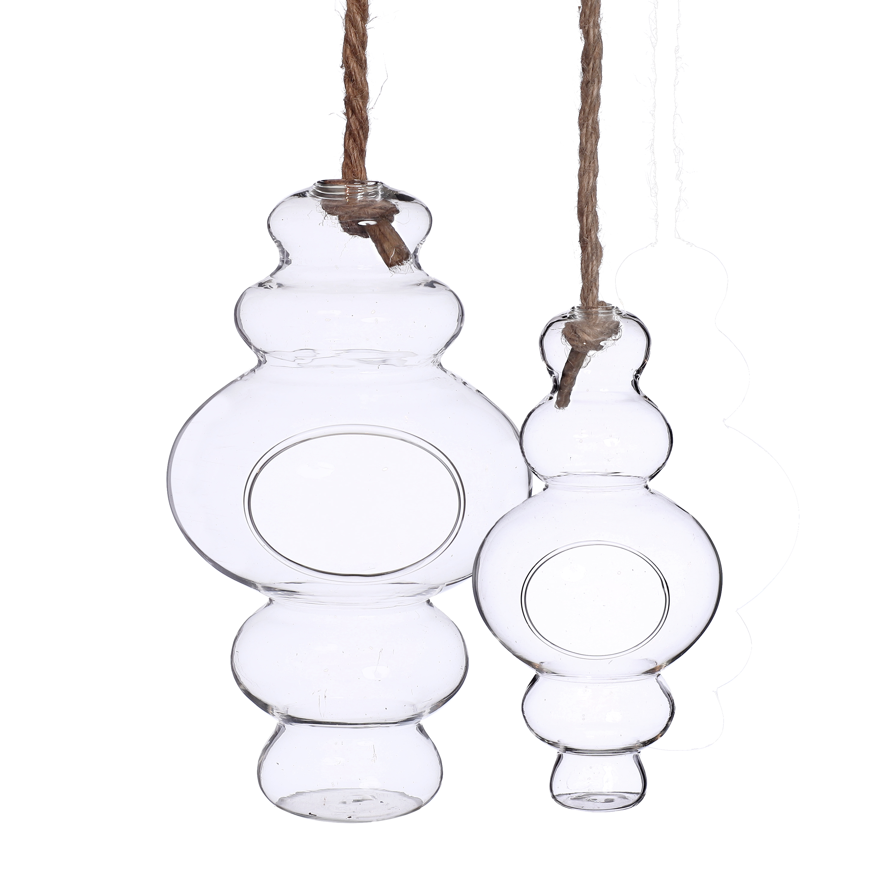 Vase - Terrarium "Alisa" mit Seil zum Hängen