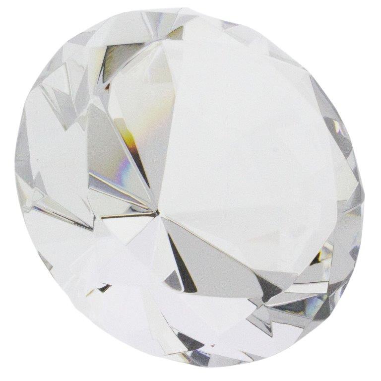 Kristall-Diamant miit Gravur für Hochzeit und Verliebte Ø 80 mm