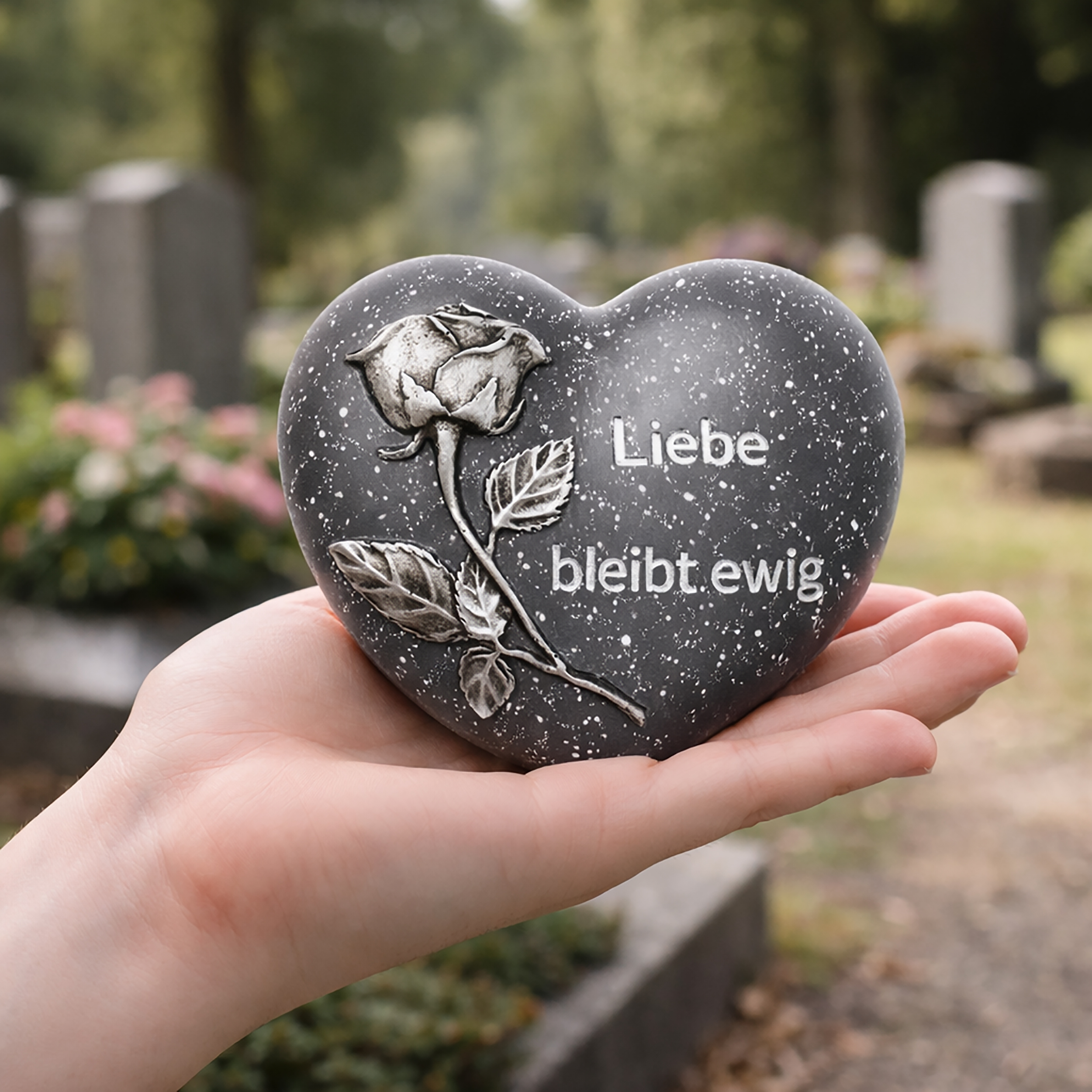 Grabdeko in Herzform zur Erinnerung, verschiedene Modelle