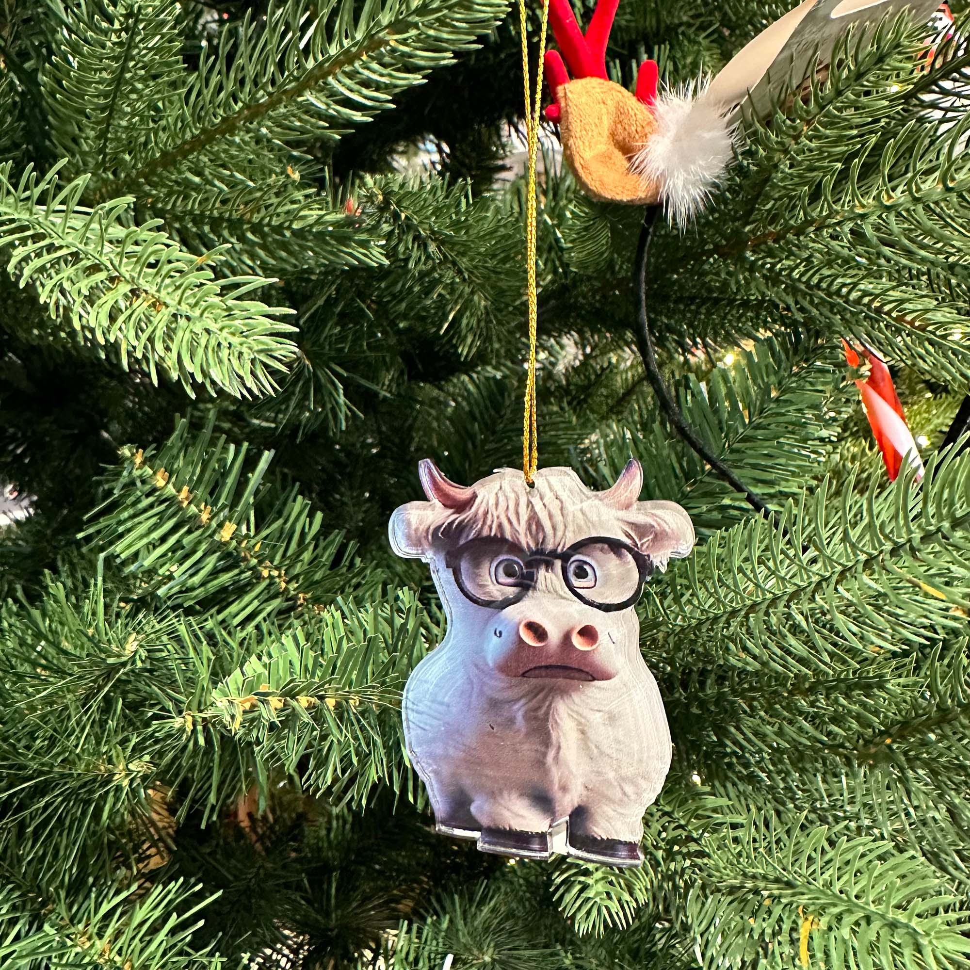 6 x Christbaumschmuck "Kuh - Bauernhof" H 8 cm