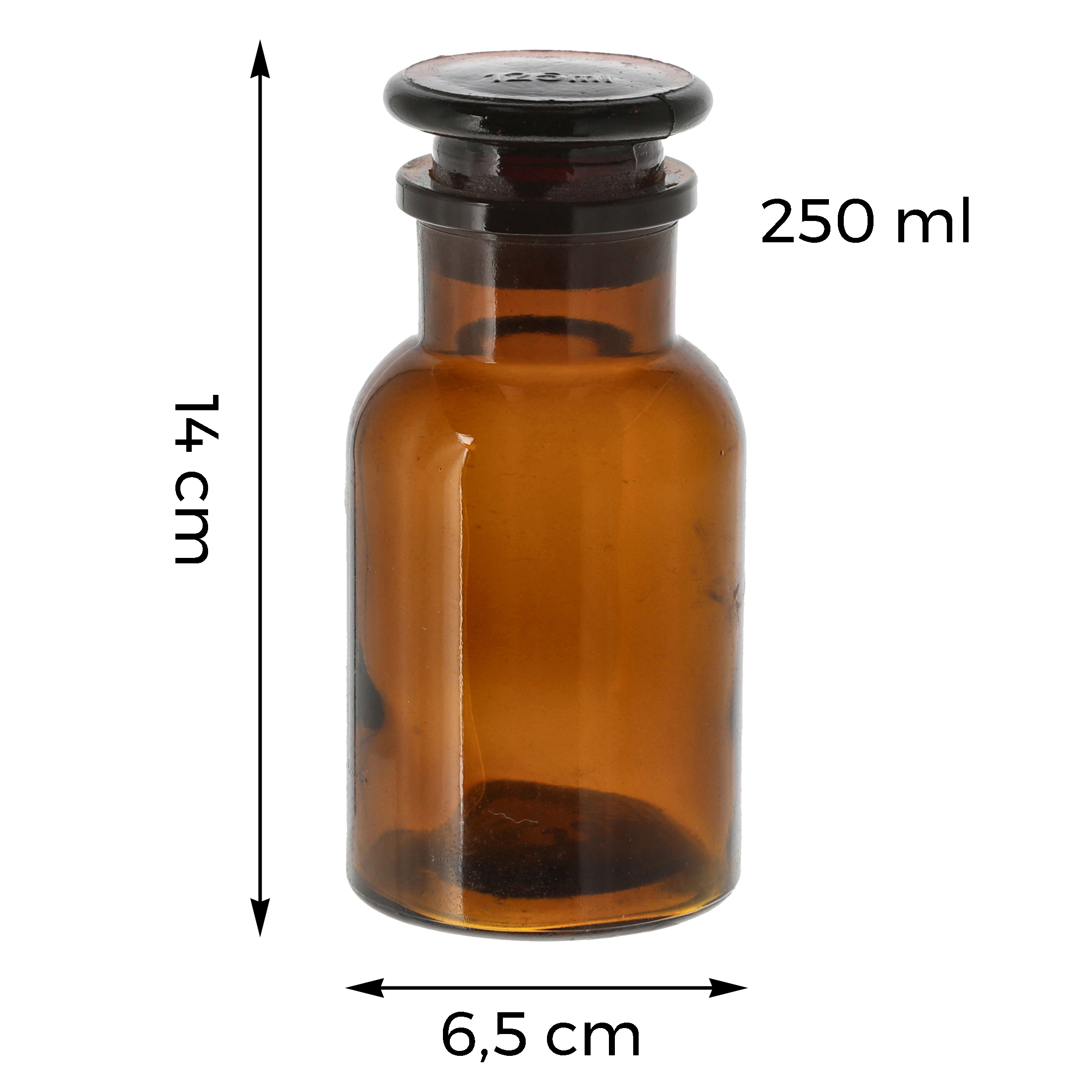Apothekerflasche Braunglas mit Glasstopfen und Weithals