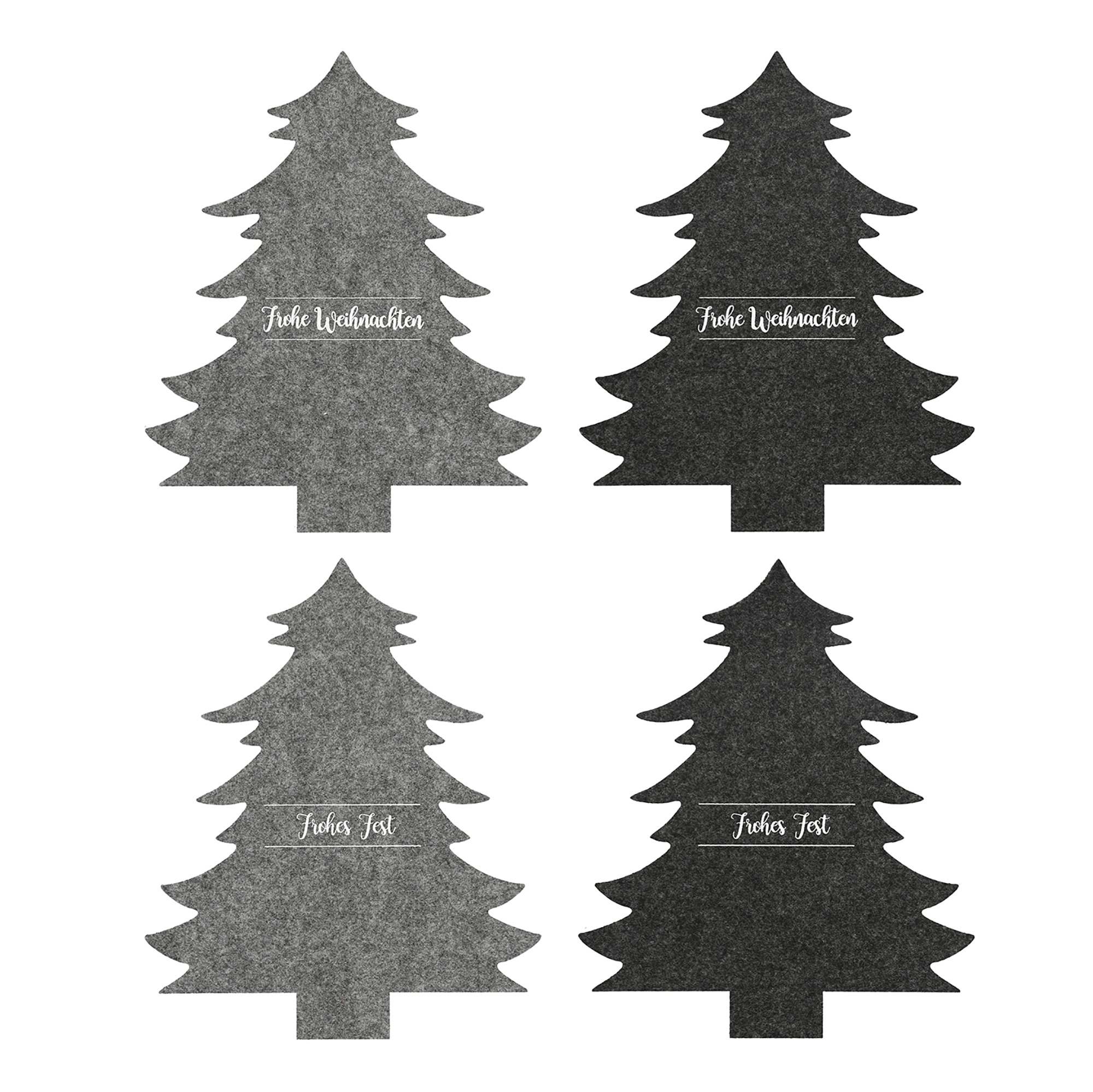 6 x Besteckhalter aus Filz in Tannenbaum-Optik