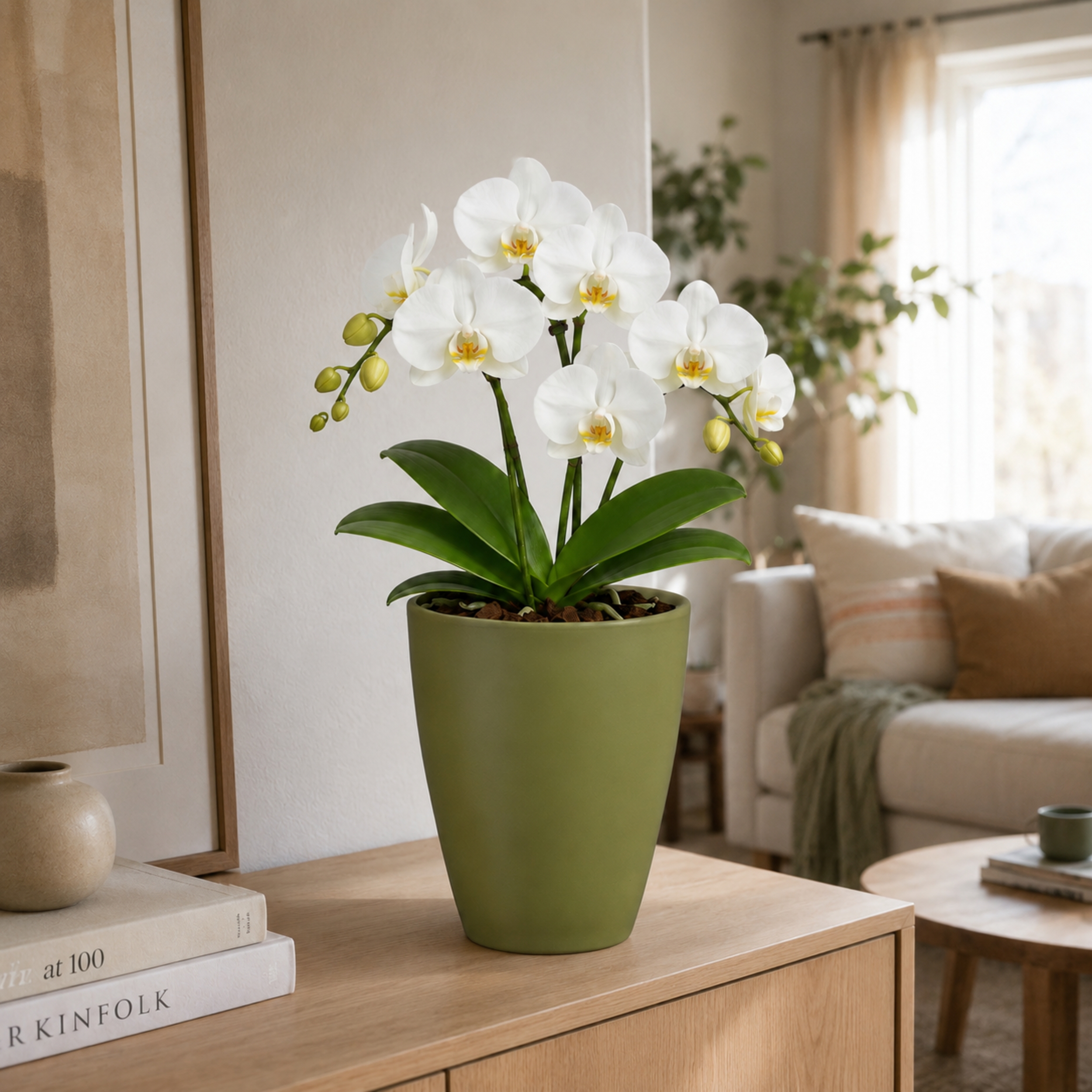3 x Orchideentöpfe "TUSCA"  - H 17 cm - Ø 13,5 cm