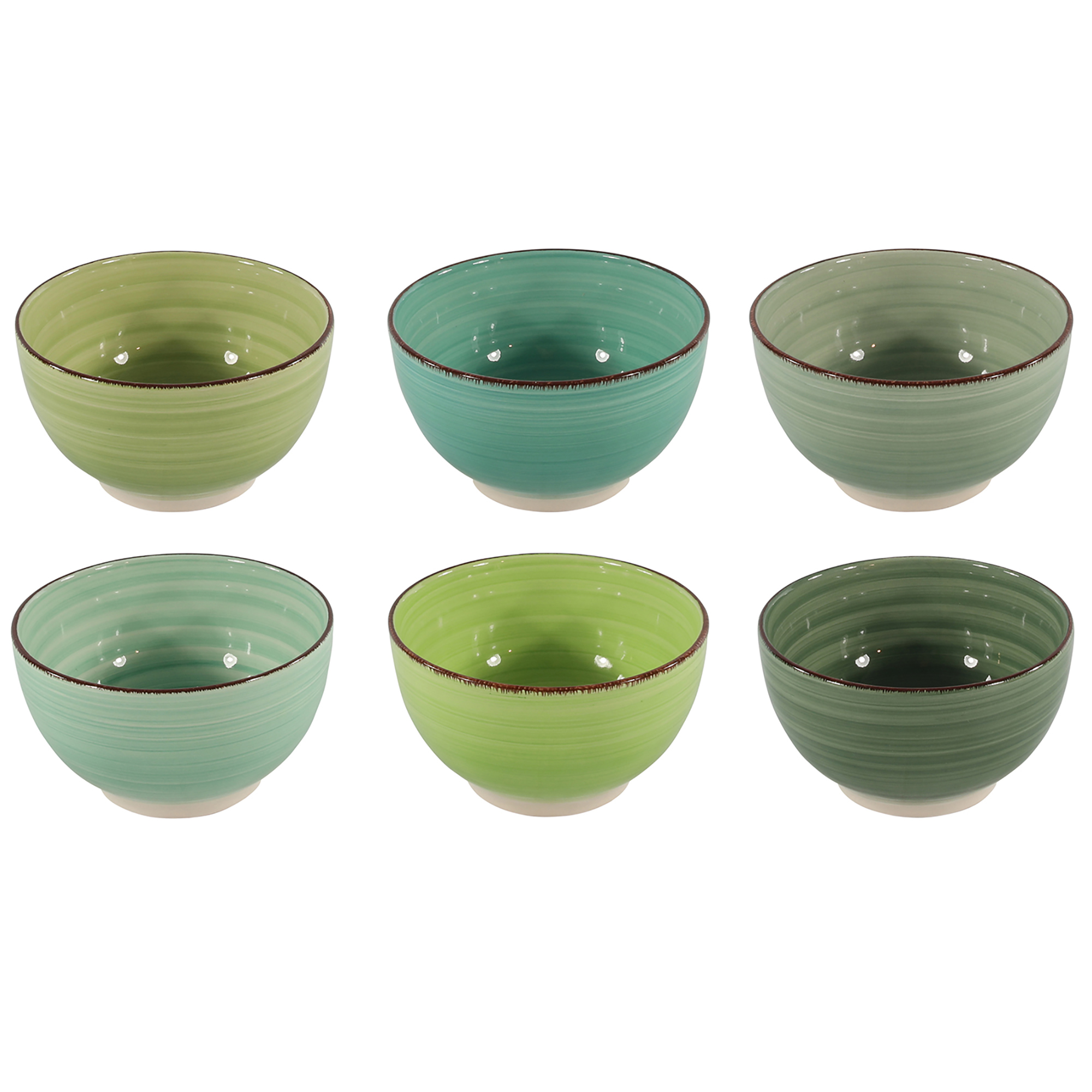 6 x Servierschalen-Set aus Keramik - Müslischalen in tollen Designs