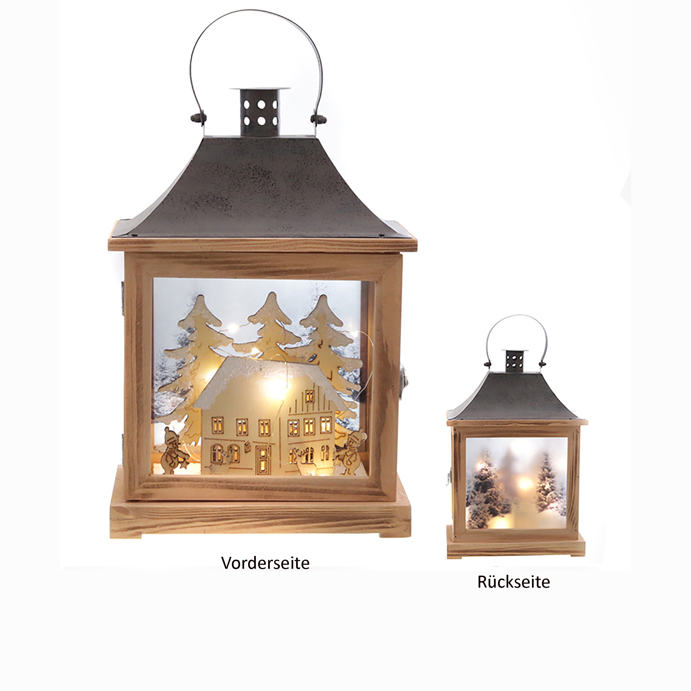 Stimmungsbeleuchtung "Laterne Weihnachten" H 30,5 cm - Winterlandschaft